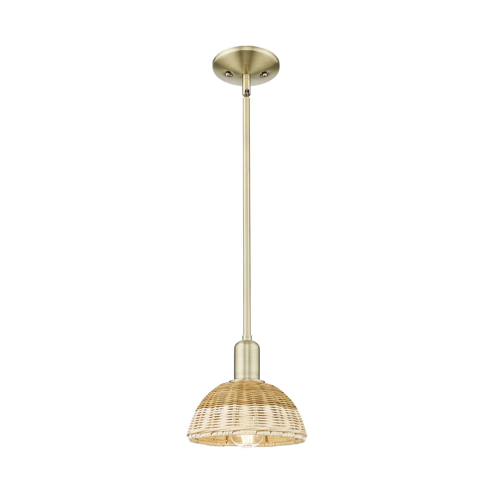 Bruno Marashlian Natural Ballston Dome 8 Inch Mini Pendant by Innovations Lighting