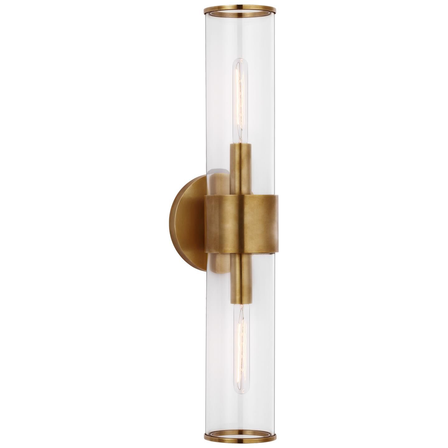 Shown in Antique-Burnished Brass finish and Clear glass