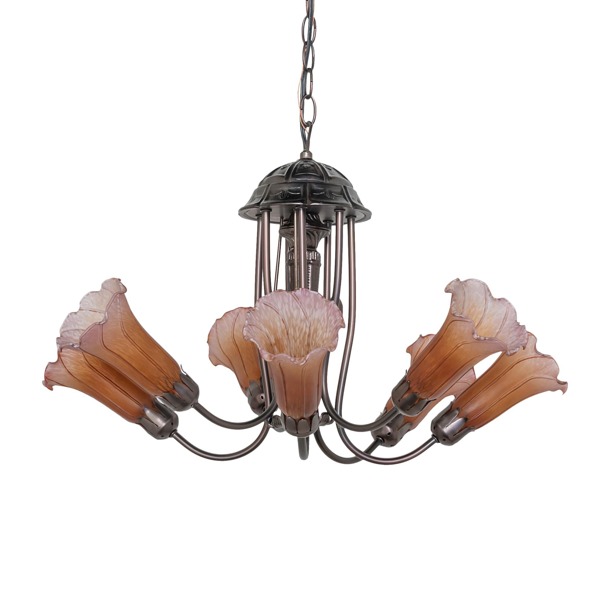 Shown in Mahogany Bronze finish and Pink;Amber /Acrylic glass