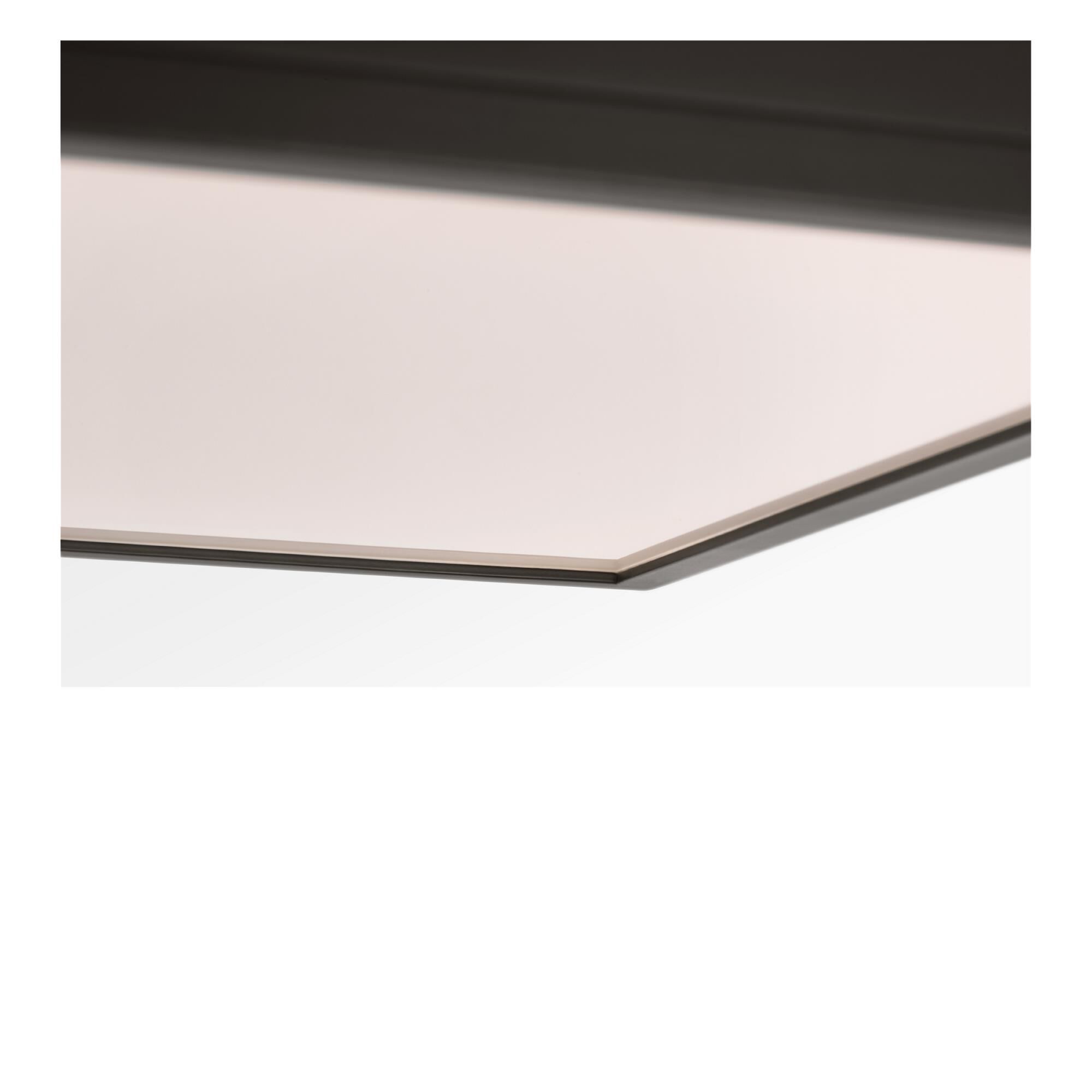 Shown in Aged Iron finish and White glass