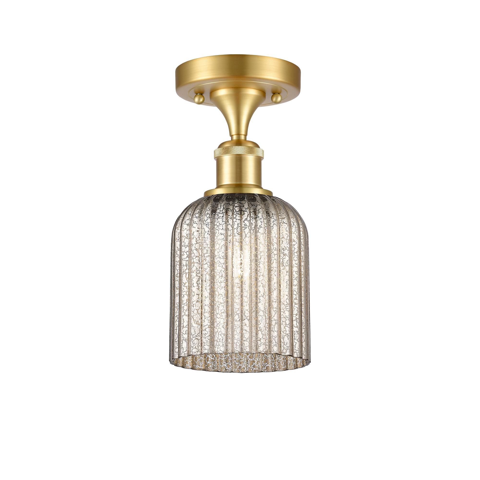 Shown in Satin Gold finish and Mercury shade