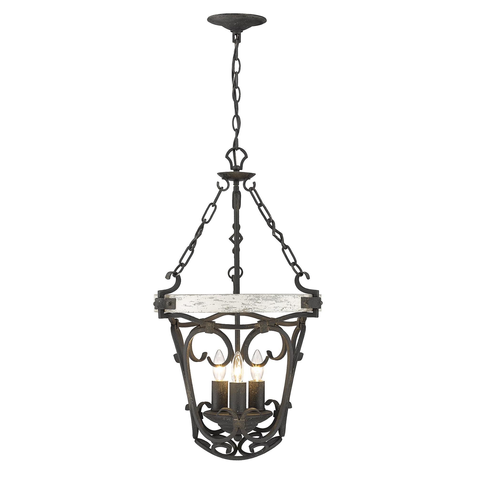 Shown in Antique Black Iron finish and Coastal Driftwood shade
