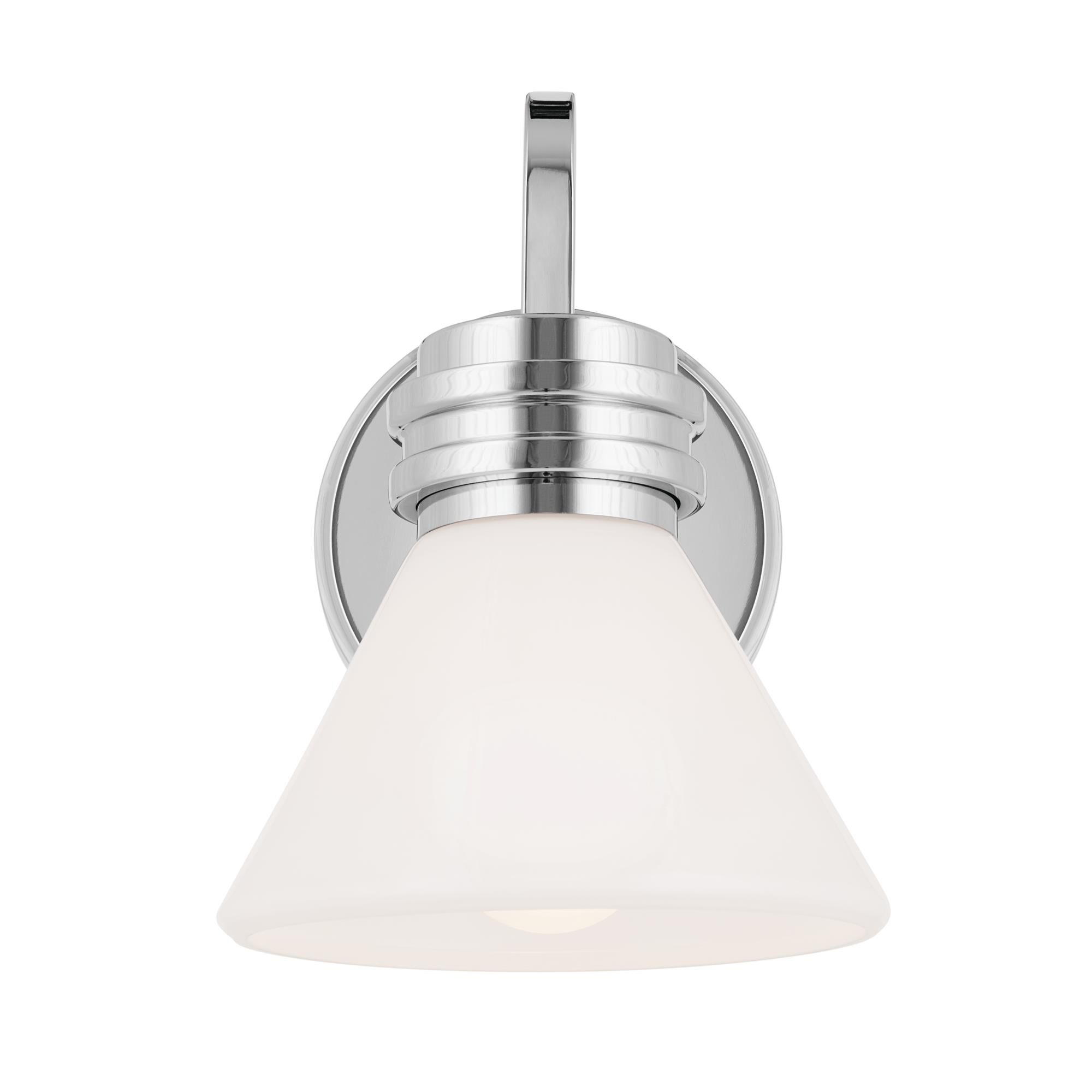 Shown in Chrome finish and Opal glass