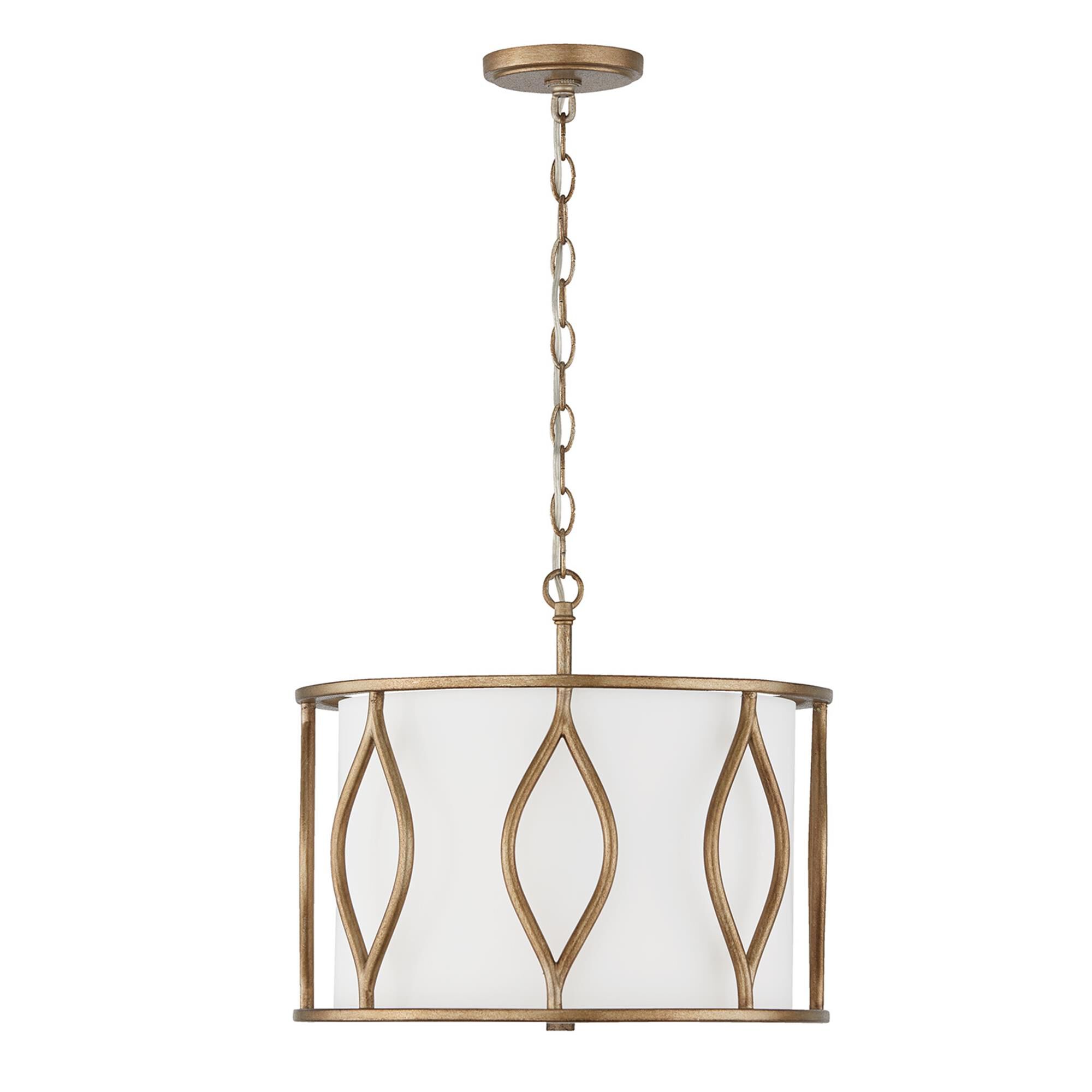 Shown in Mystic Luster finish and White Fabric Bolt-On shade