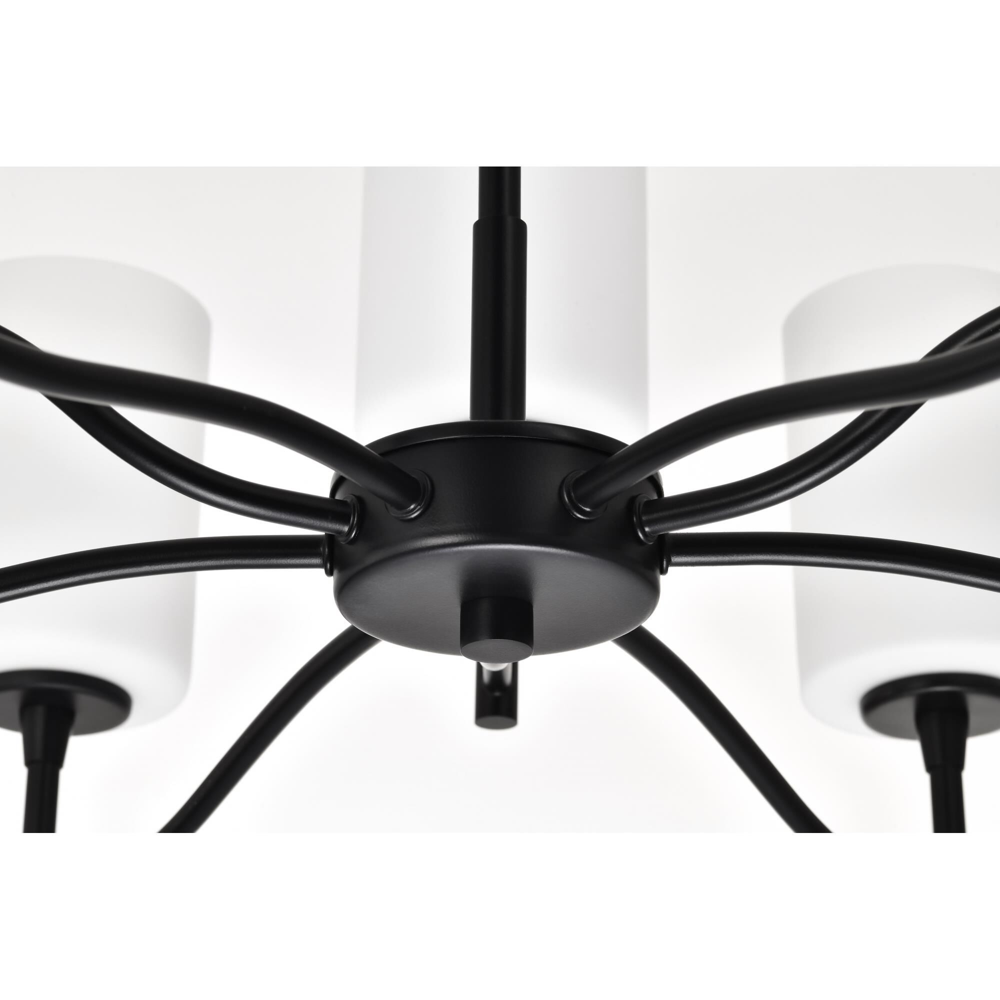 Shown in Matte Black finish and White Opal glass