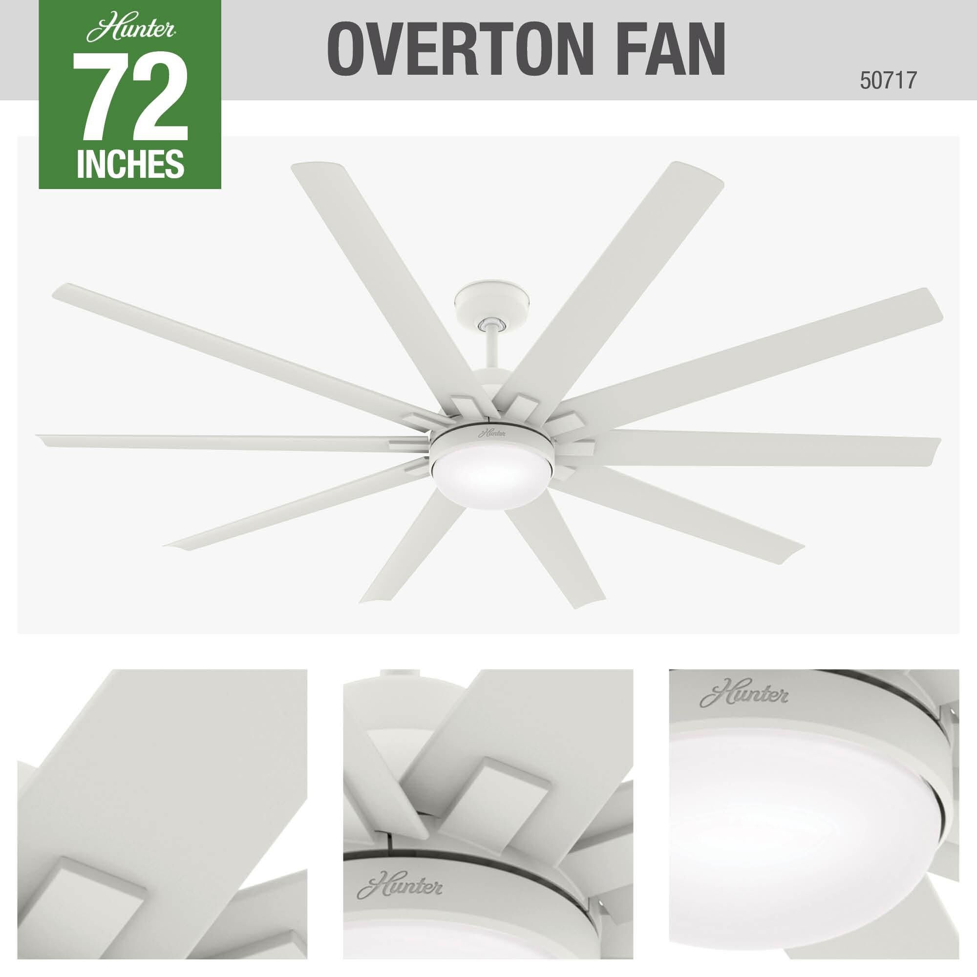 Overton 72 Inch Ceiling Fan with Light Kit by Hunter Fan