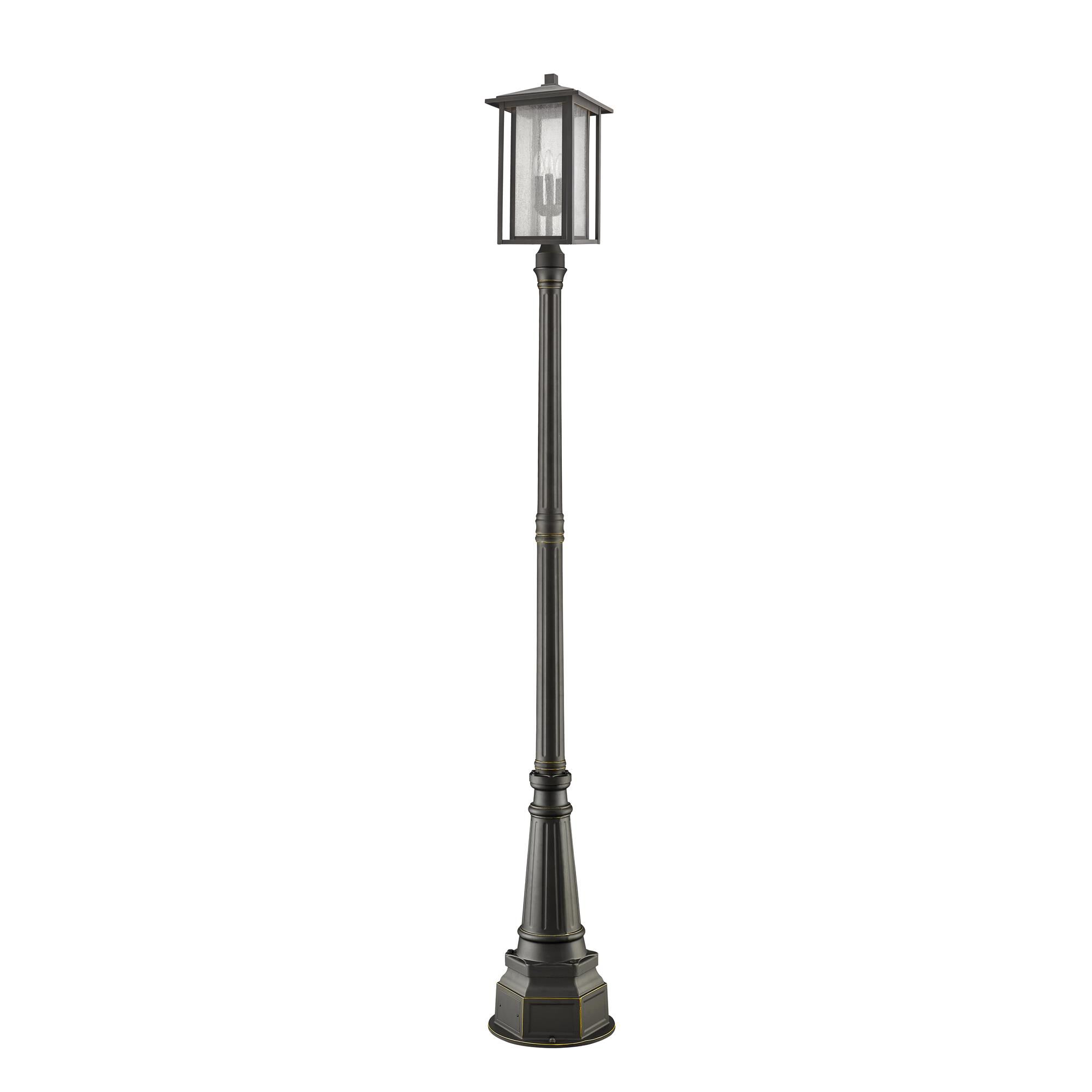 Shown in Oil Rubbed Bronze finish and Glass shade