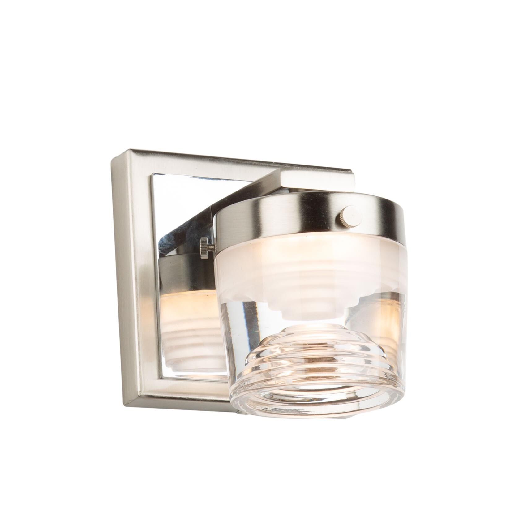 Shown in Brushed & Polished Nickel finish and Glass shade