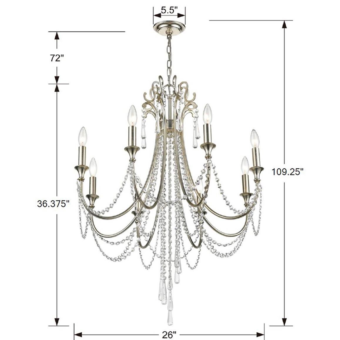 Arcadia 26 Inch 8 Light Chandelier by Crystorama