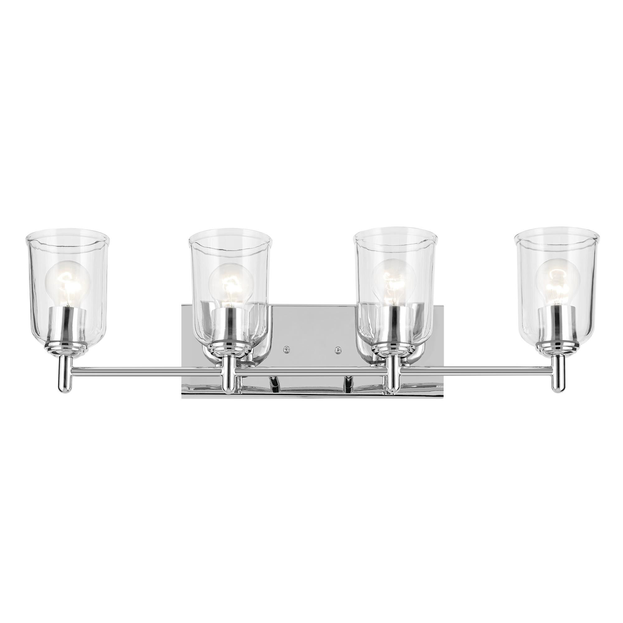 Shown in Chrome finish and Clear glass