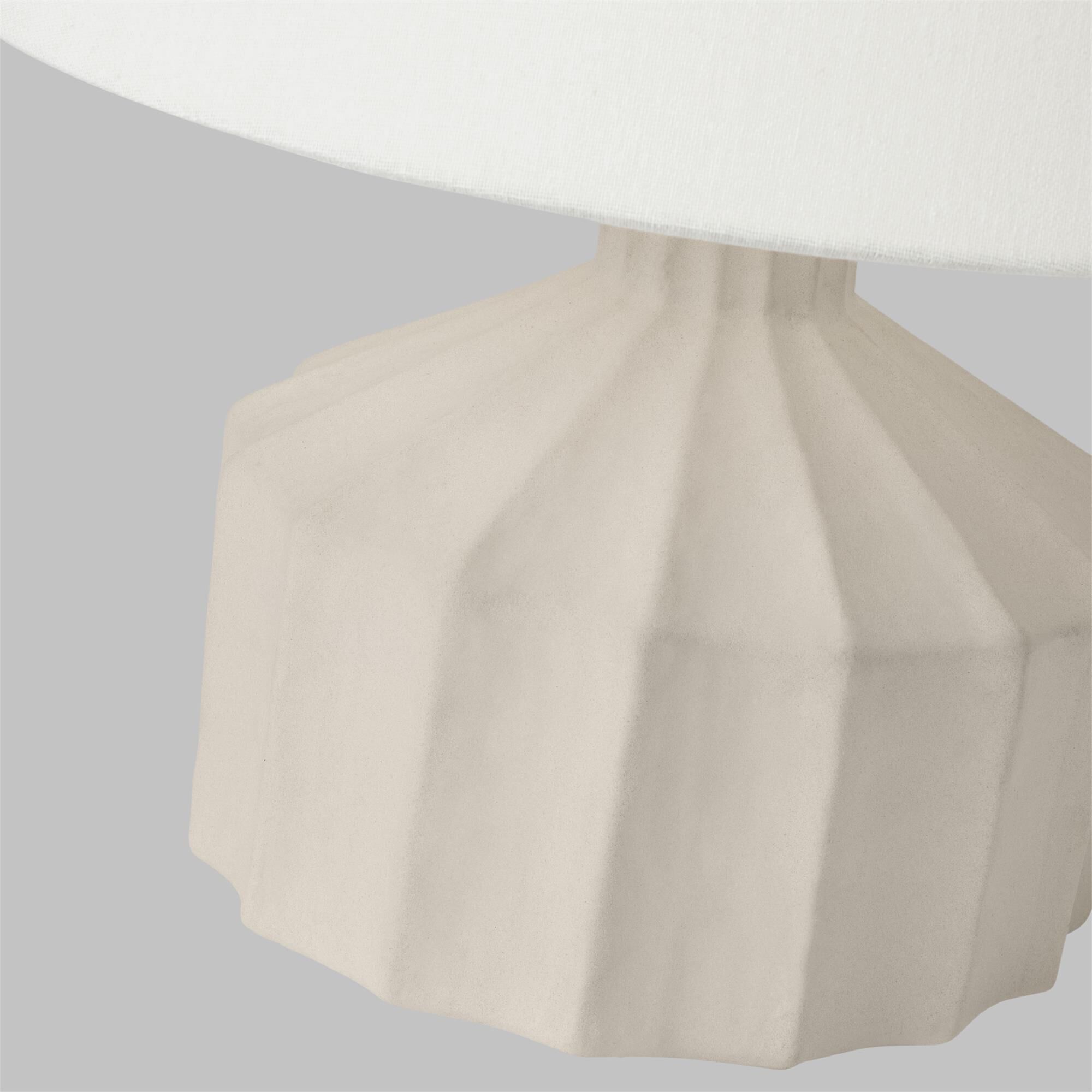 Shown in Matte Concrete finish and White Linen Fabric shade