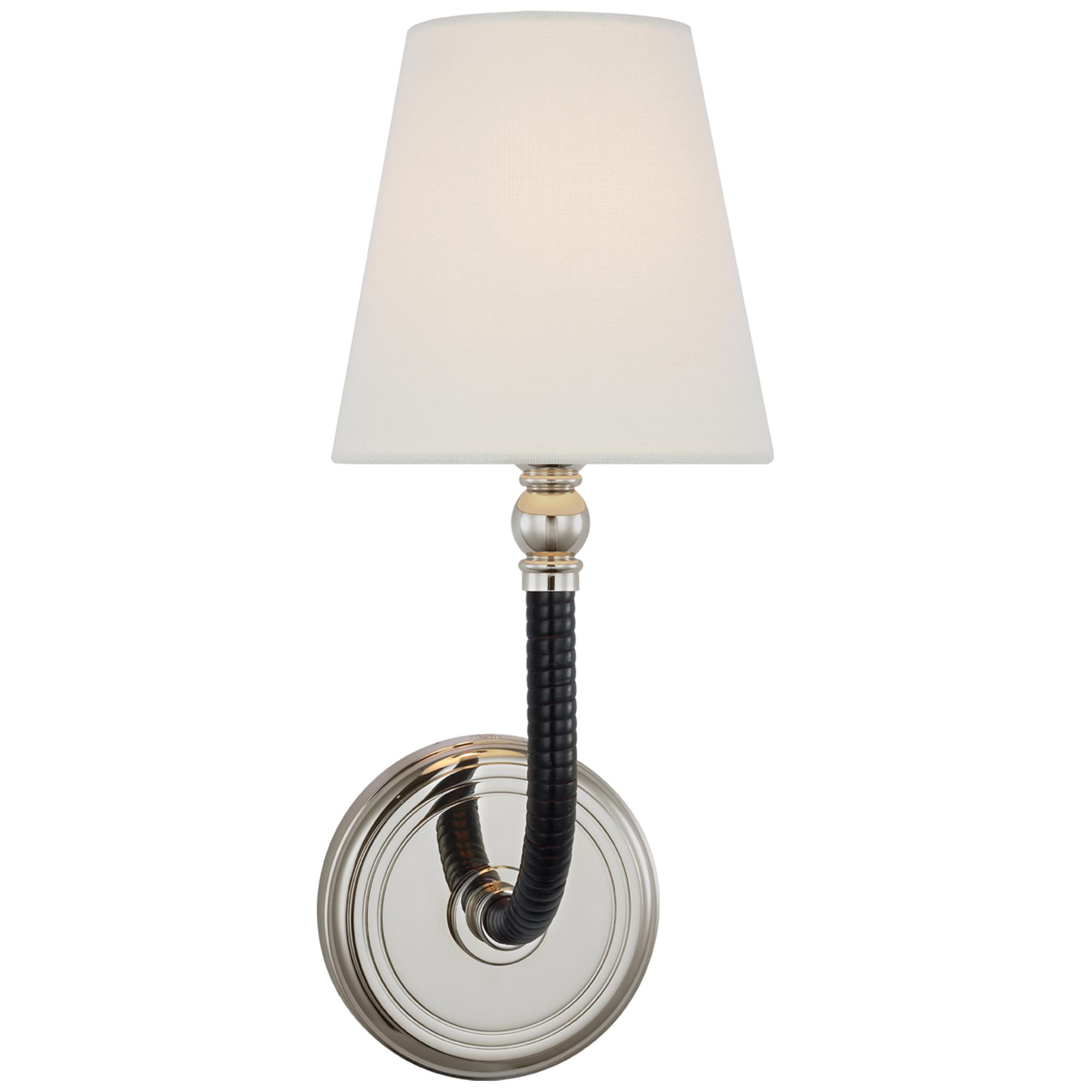 Shown in Polished Nickel and Black Rattan finish