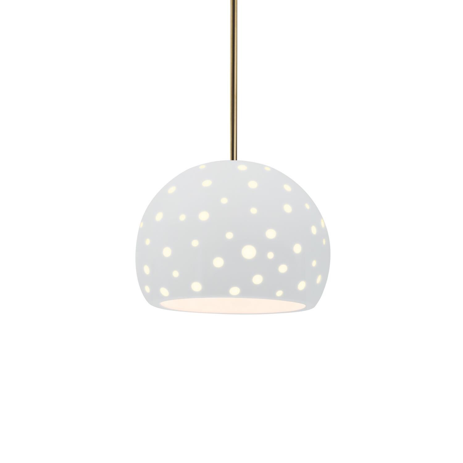 Shown in Antique Brass finish and Gloss White shade