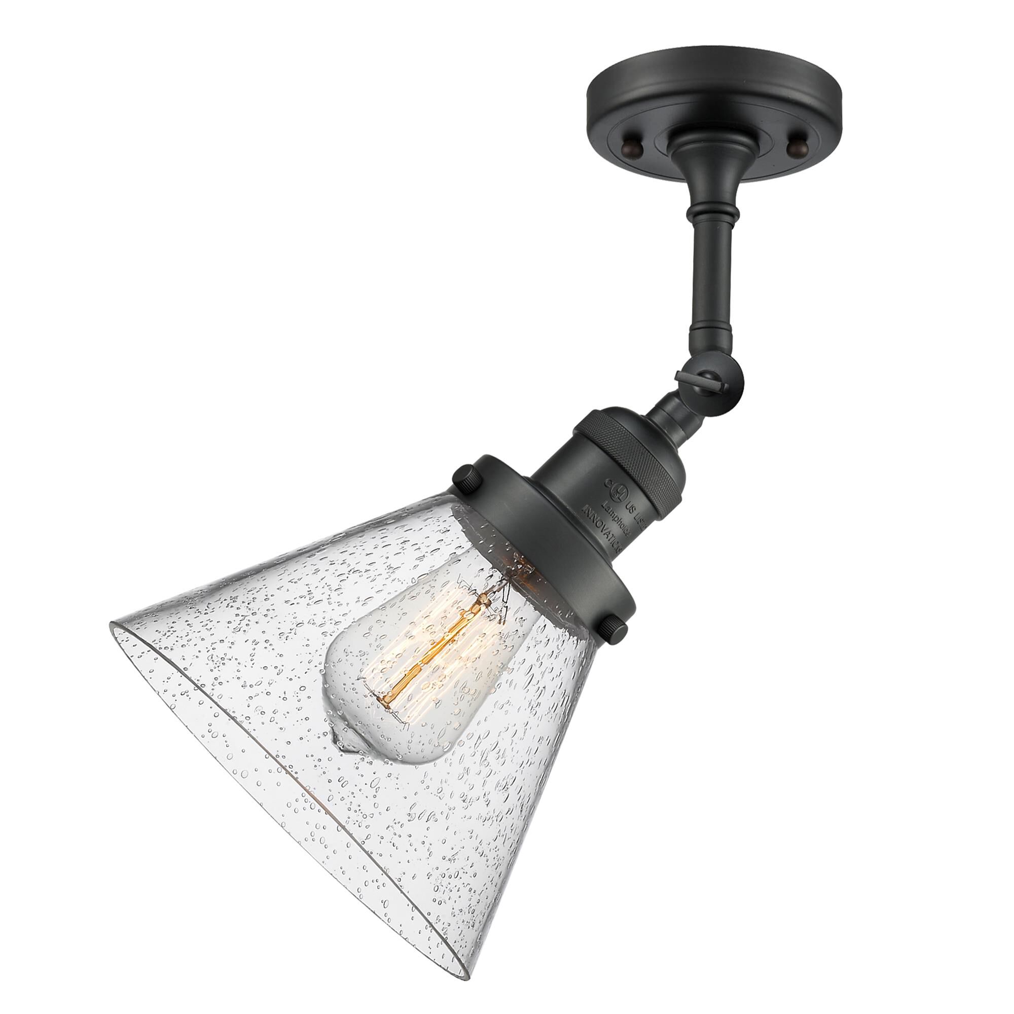 Shown in Matte Black finish and Seedy glass