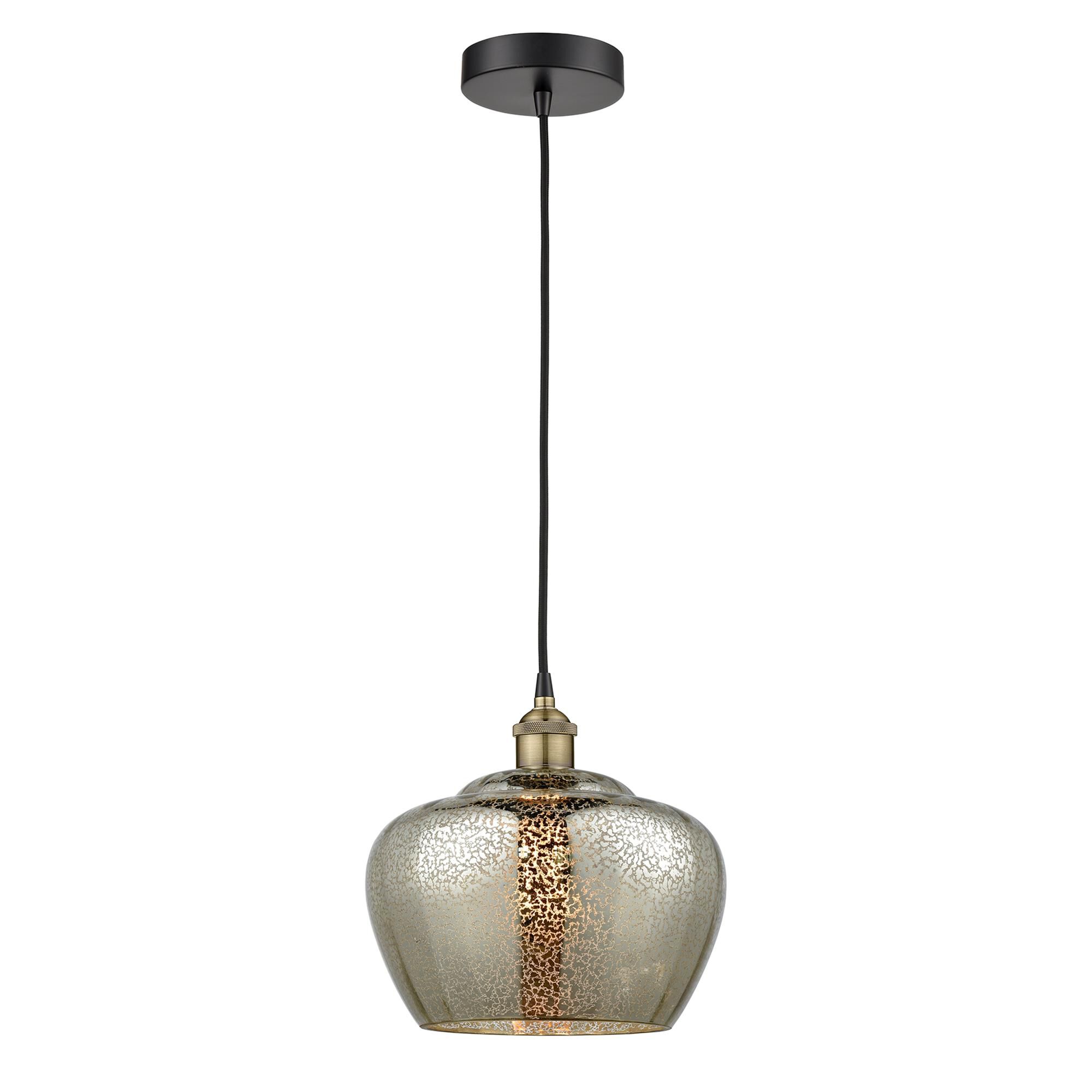 Shown in Black Antique Brass finish and Mercury glass