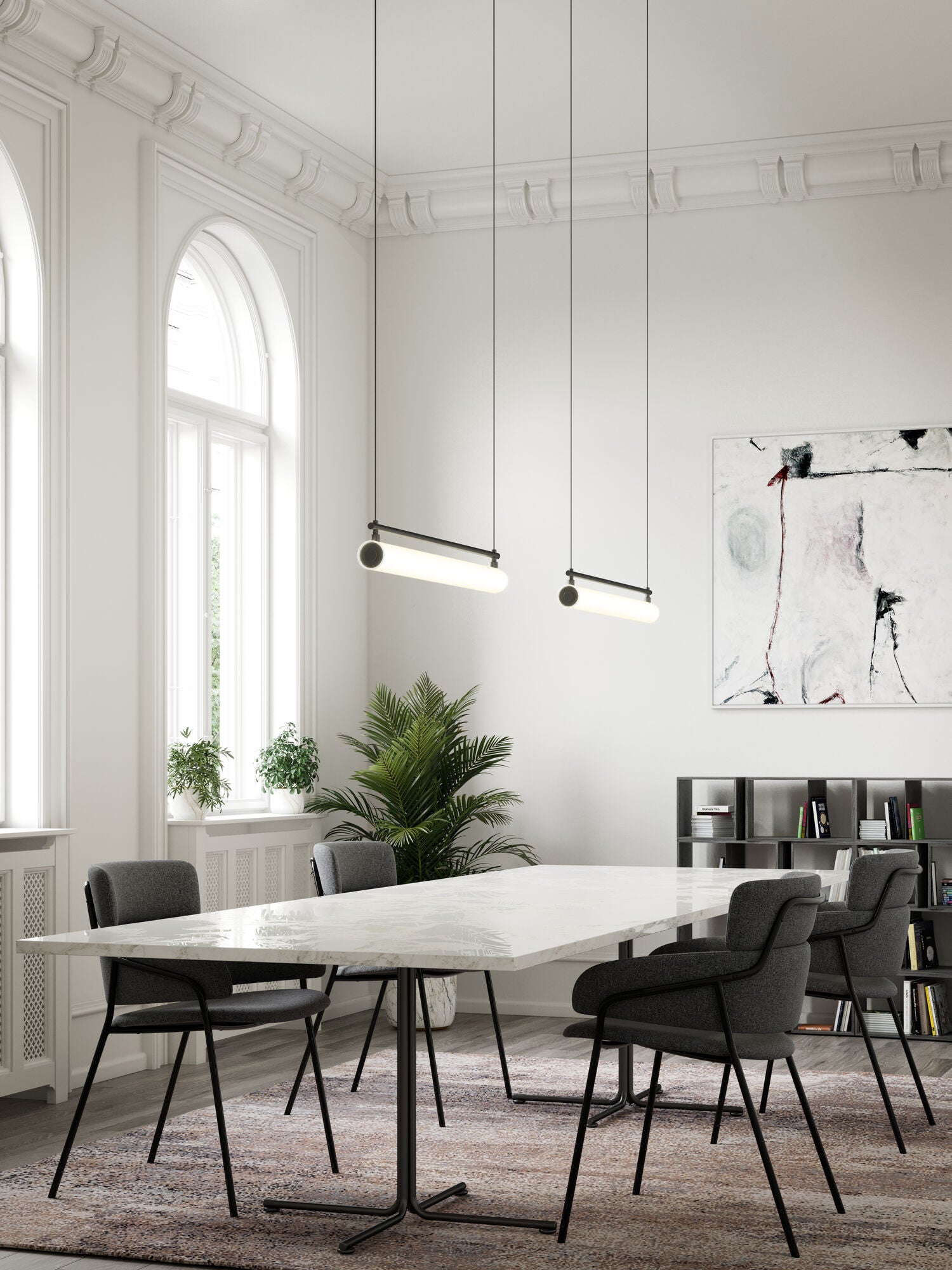 Shown in Black finish and Frosted glass