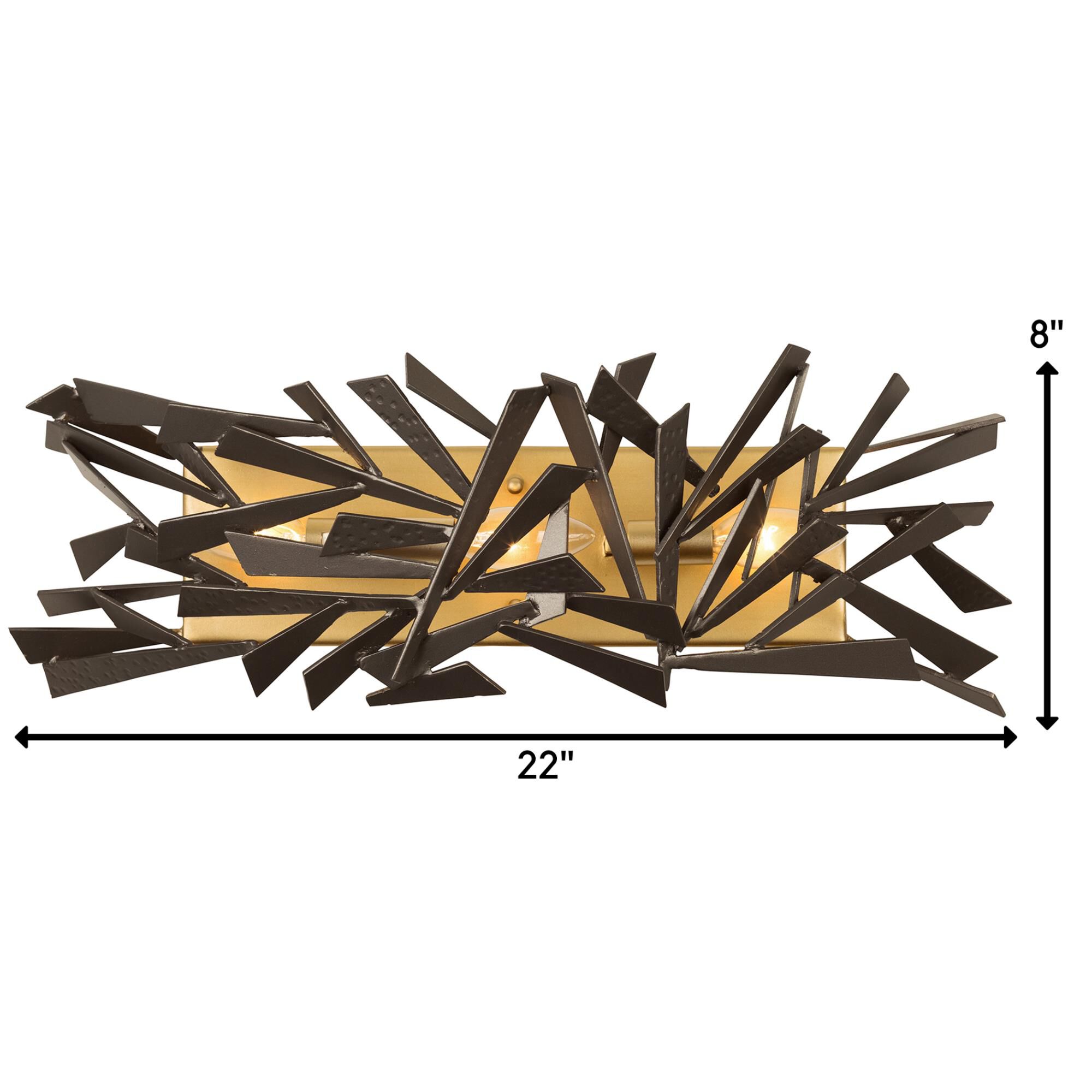 Shown in Antique Gold/Rustic Bronze finish