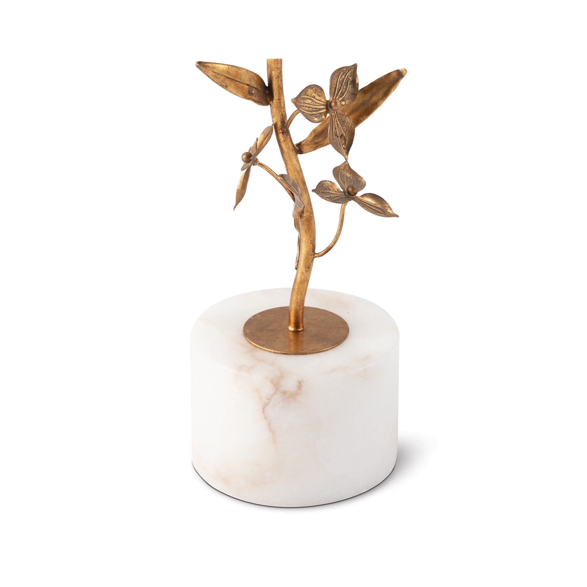 Shown in Brass finish and - None - shade