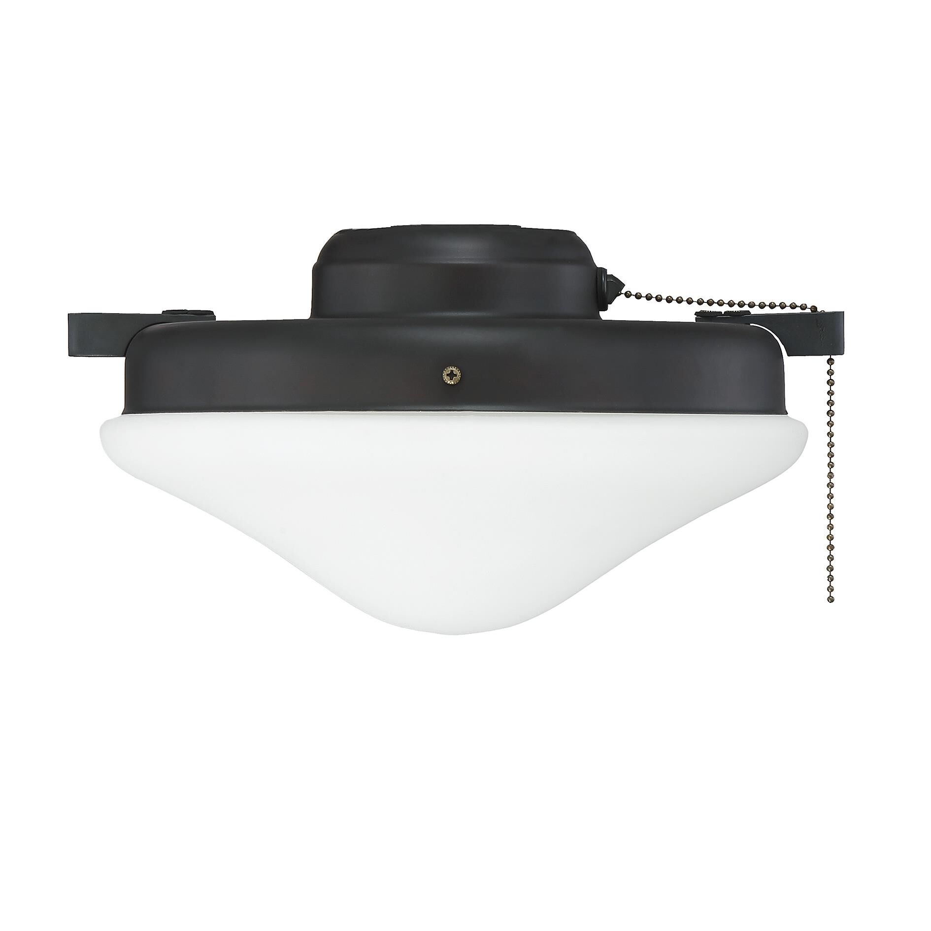 Shown in English Bronze finish and Satin White glass