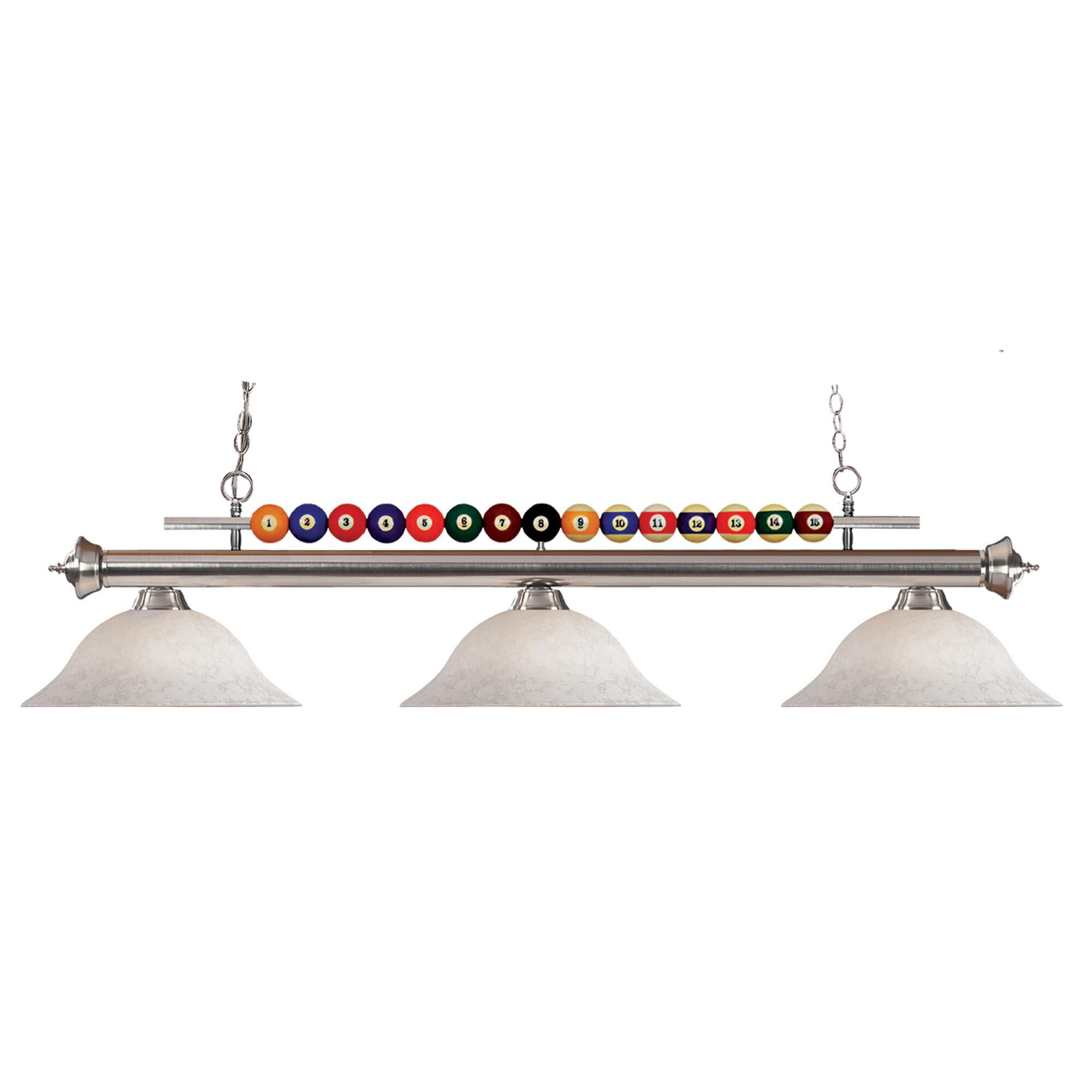 Shown in Brushed Nickel finish and Glass shade