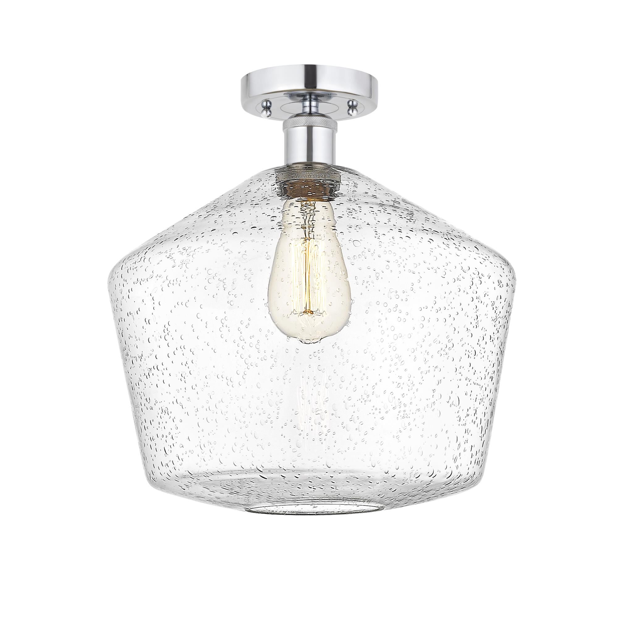 Shown in Polished Chrome, Seedy finish and Seedy glass and Seedy Glass shade