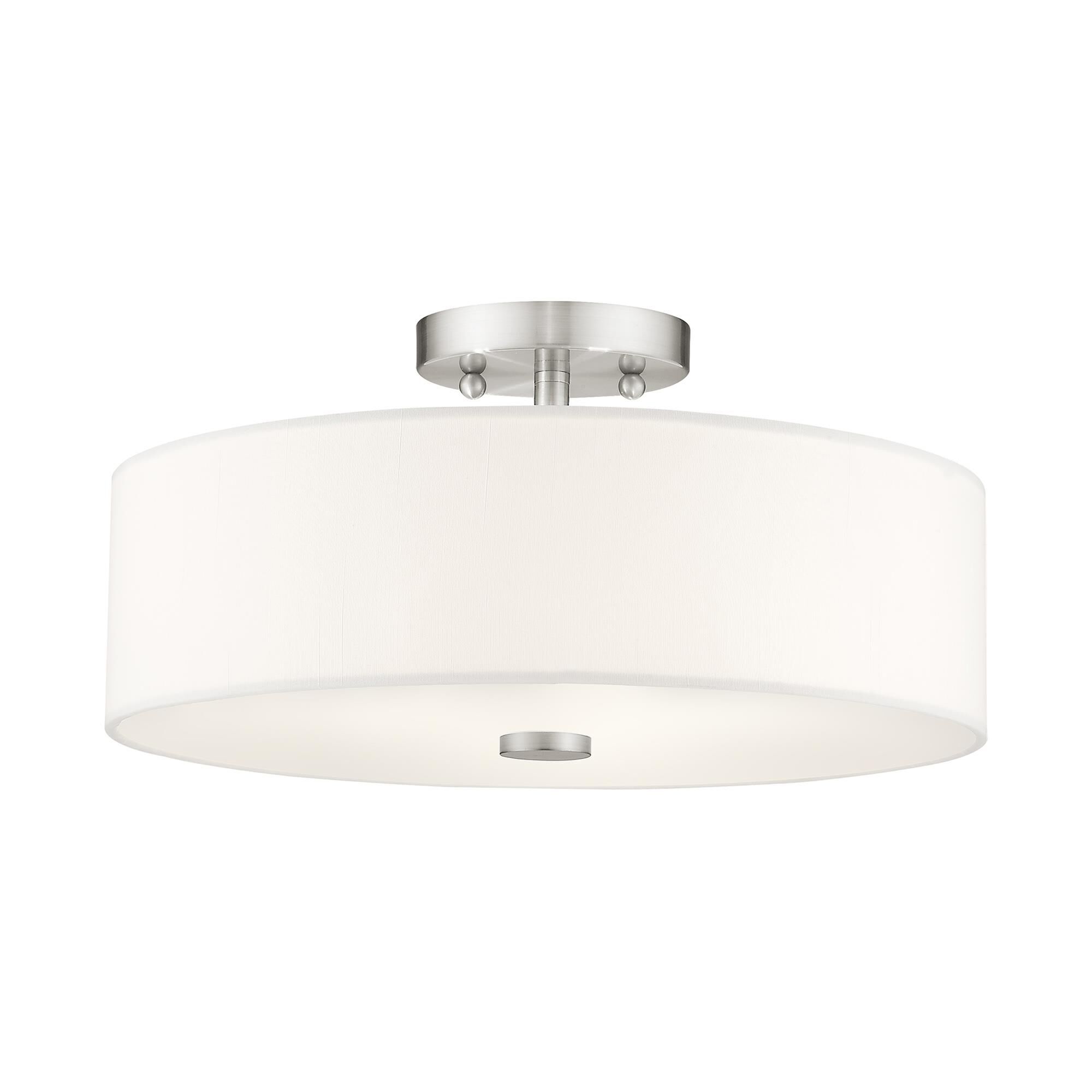 Brighton 15 Inch 3 Light Semi Flush Mount by Livex Lighting