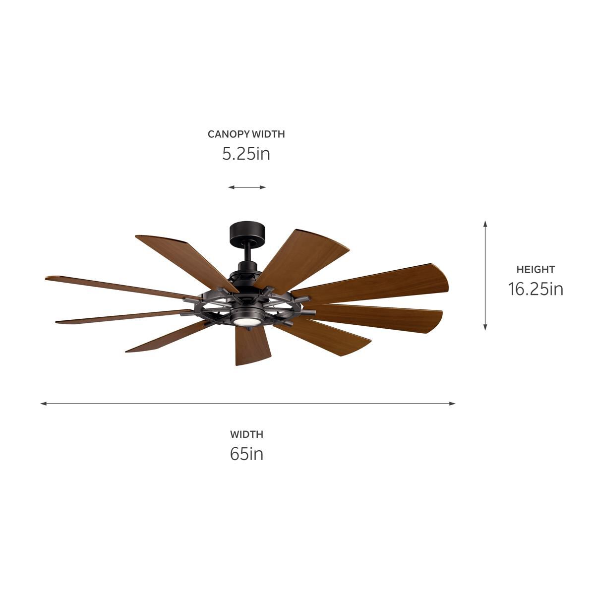 Gentry 65 Inch Ceiling Fan with Light Kit by Kichler Lighting