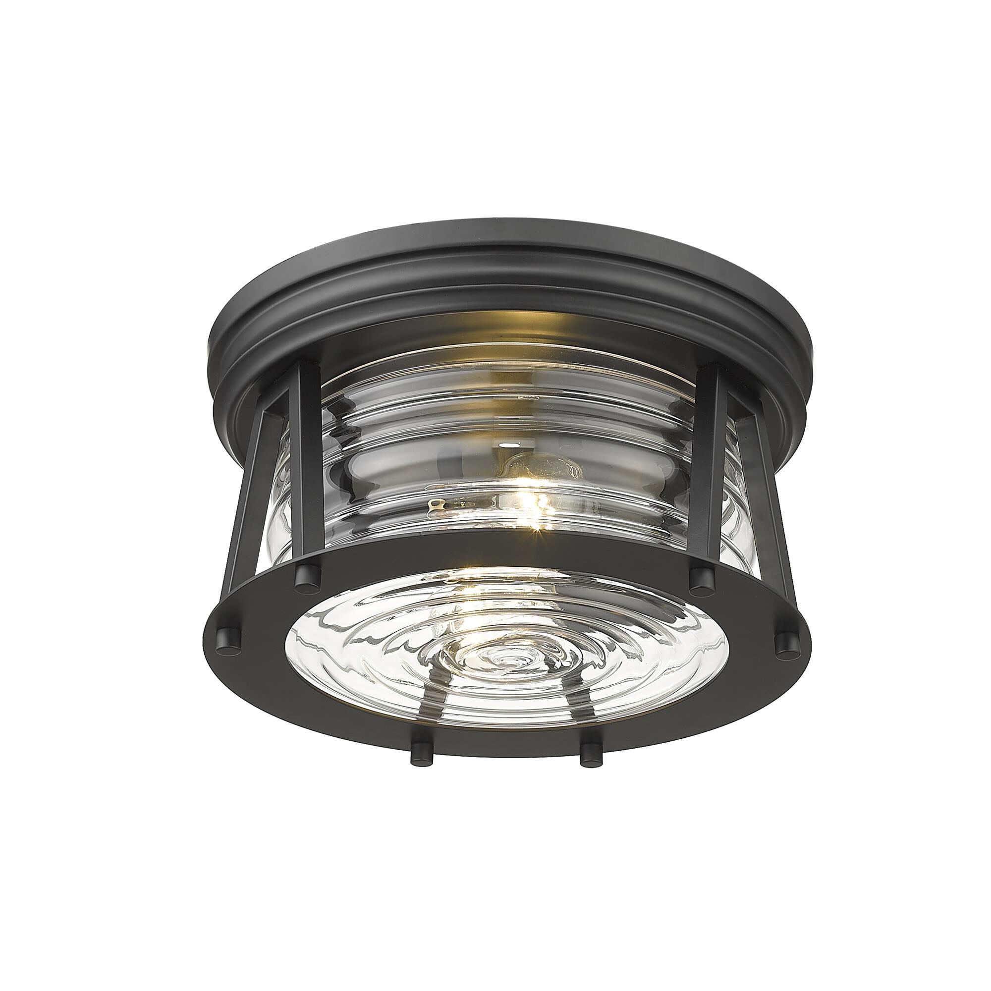Shown in Matte Black finish and Glass shade