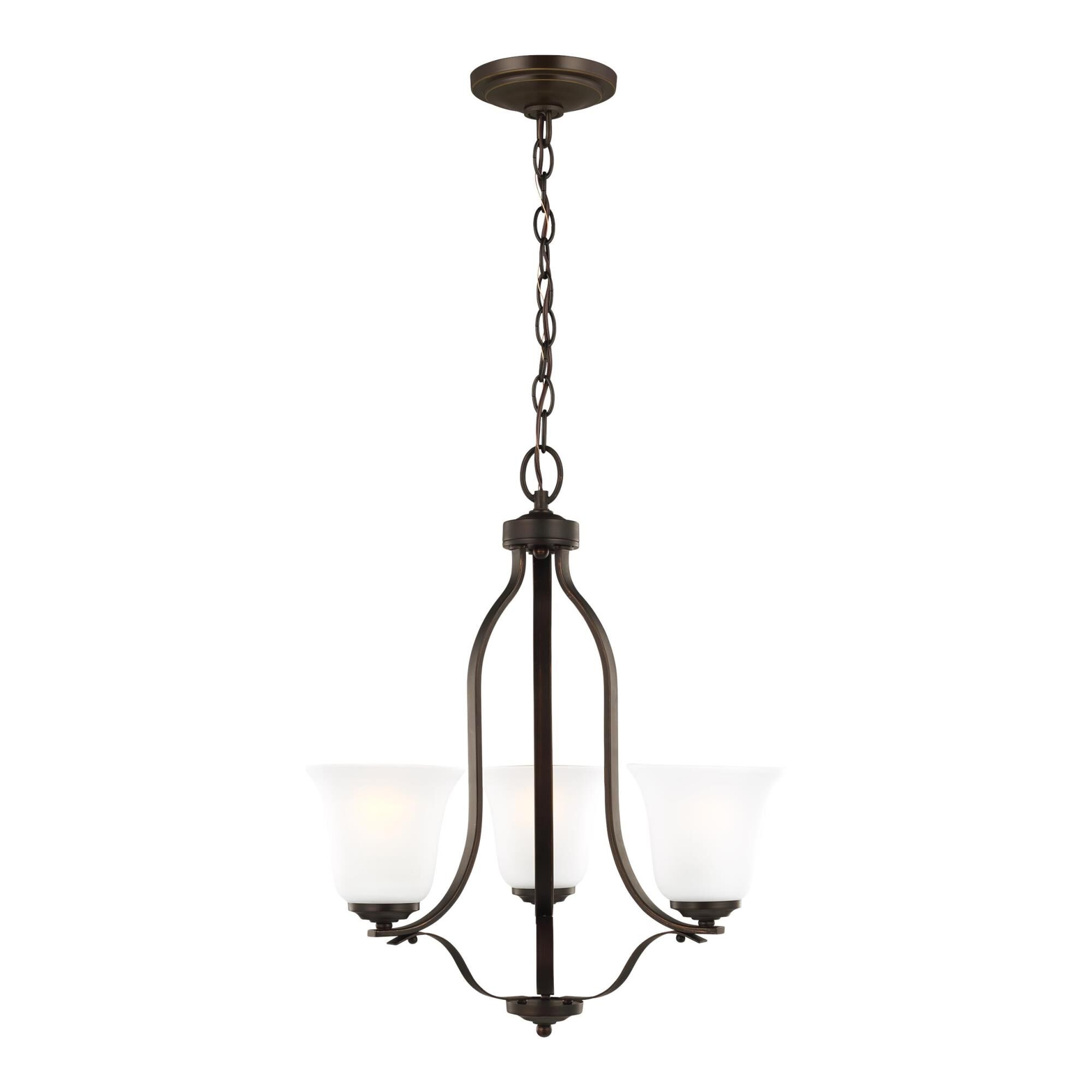 Shown in Bronze finish and Satin Etched glass and Satin Etched Glass s shade