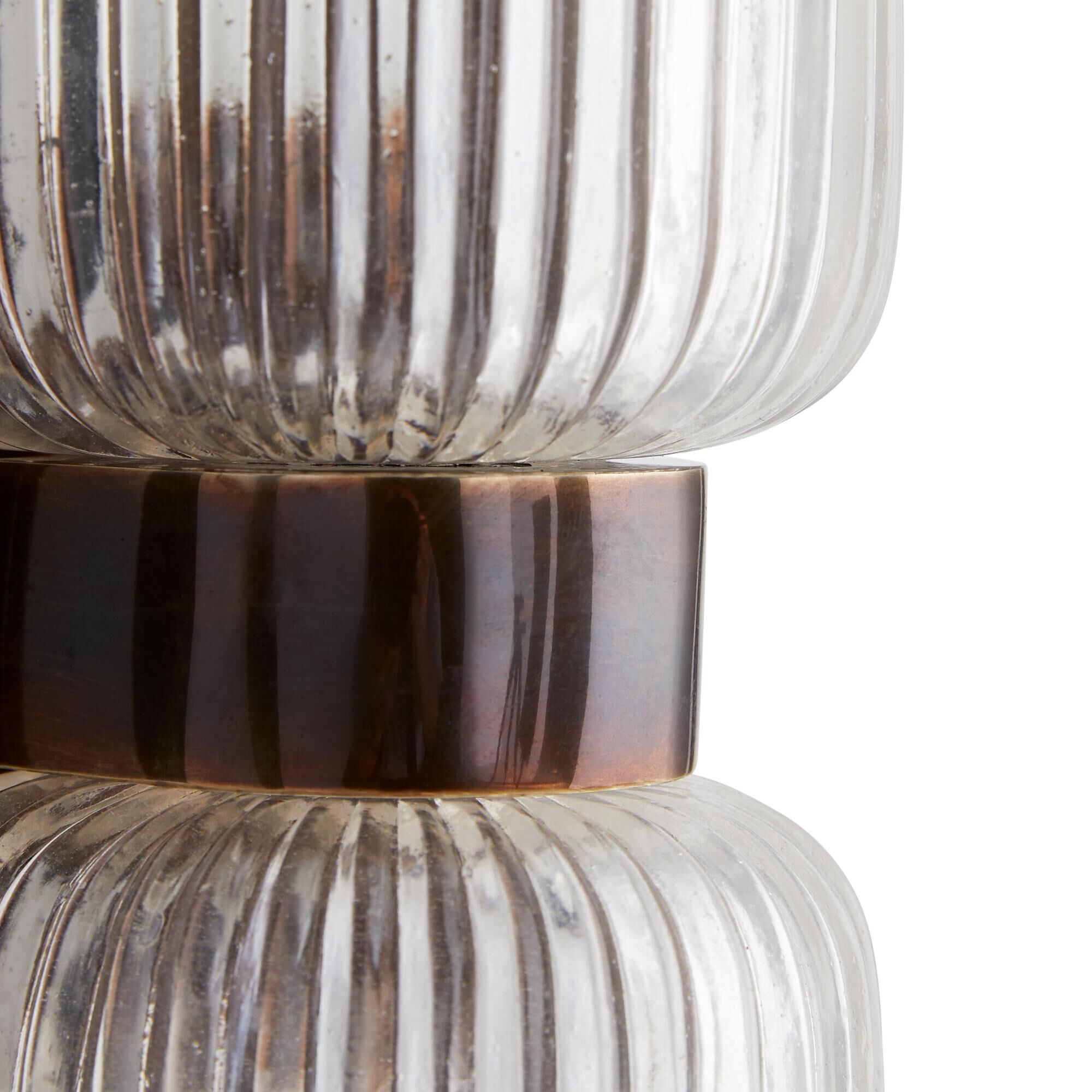 Shown in Heritage Brass finish and Clear glass