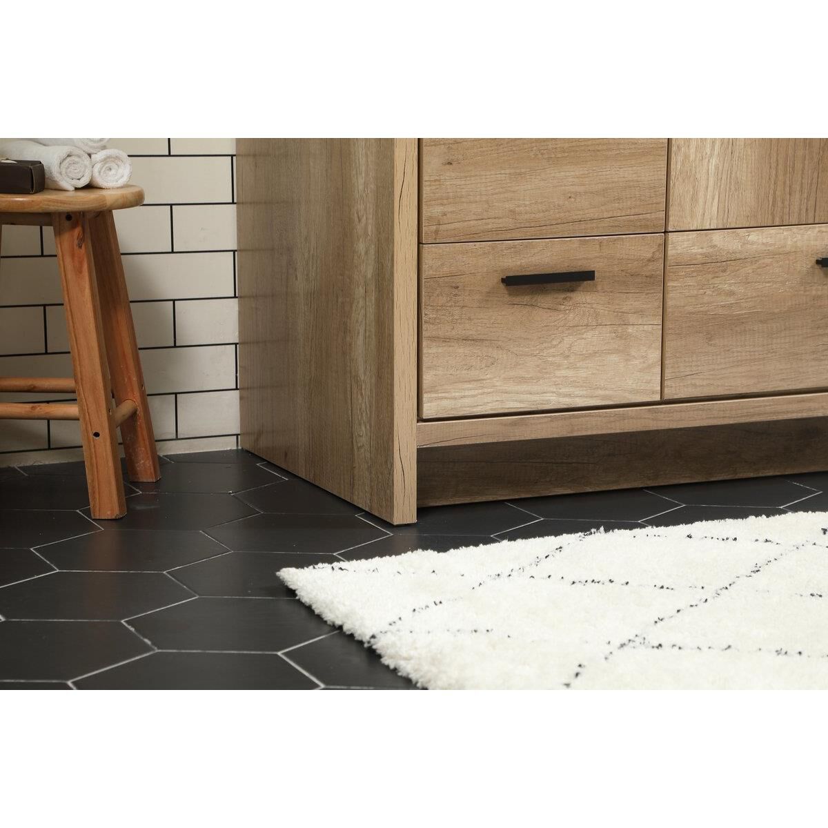 Shown in Natural Oak finish and Without Backsplash accent