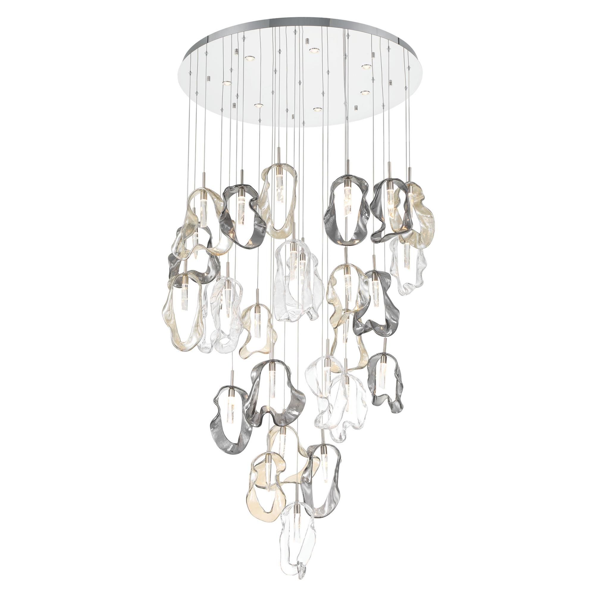 Shown in Nickel finish and Mixed glass