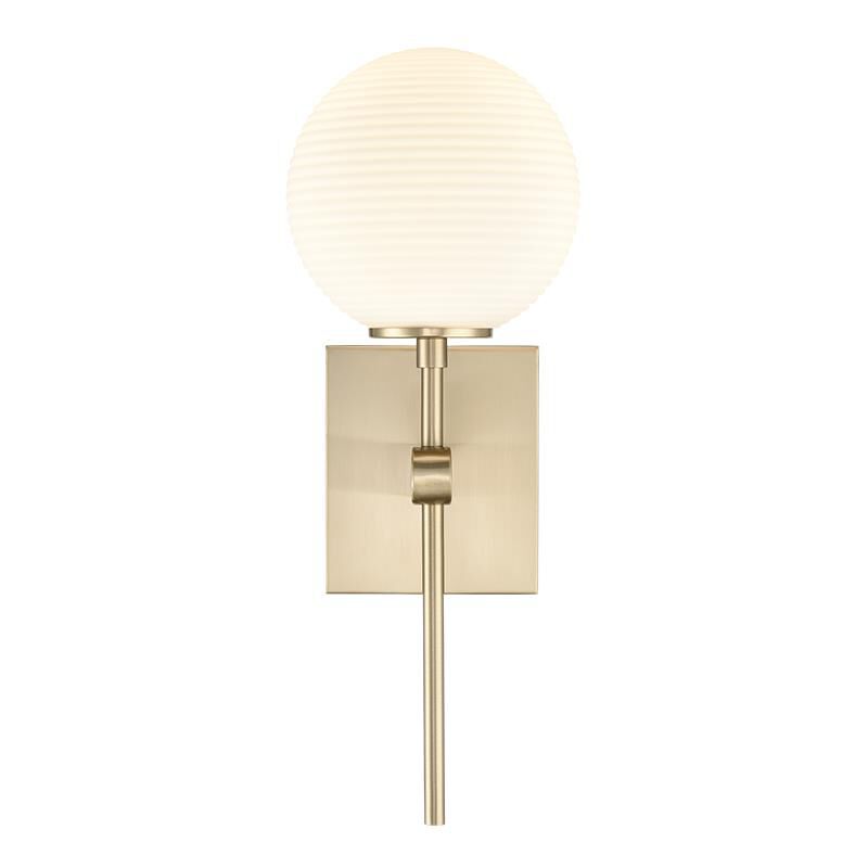 Shown in Modern Gold finish and Frosted Fluted glass