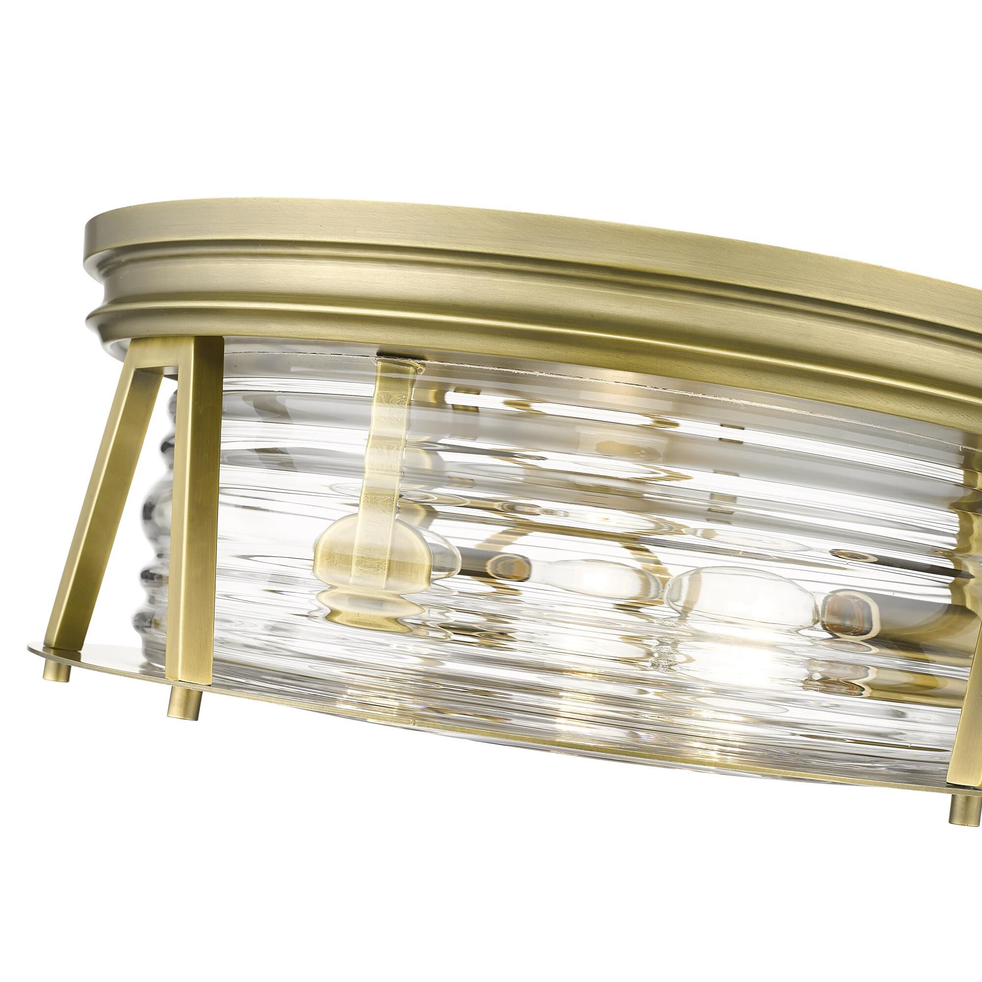 Shown in Rubbed Brass finish and Glass shade