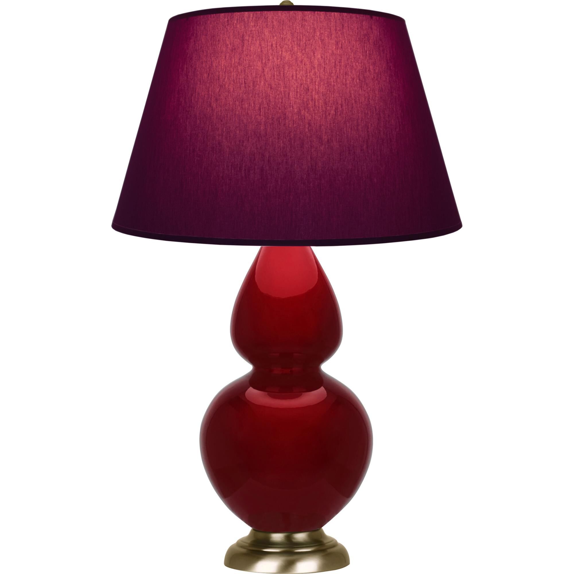 Shown in Sangria finish and Plum and Lavender shade and Antique Natural Brass accent
