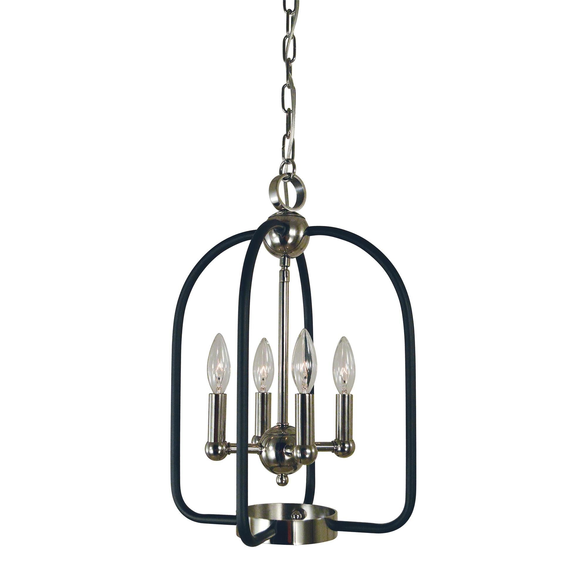 Shown in Polished Nickel With Matte Black Accents finish and Matte Black accent