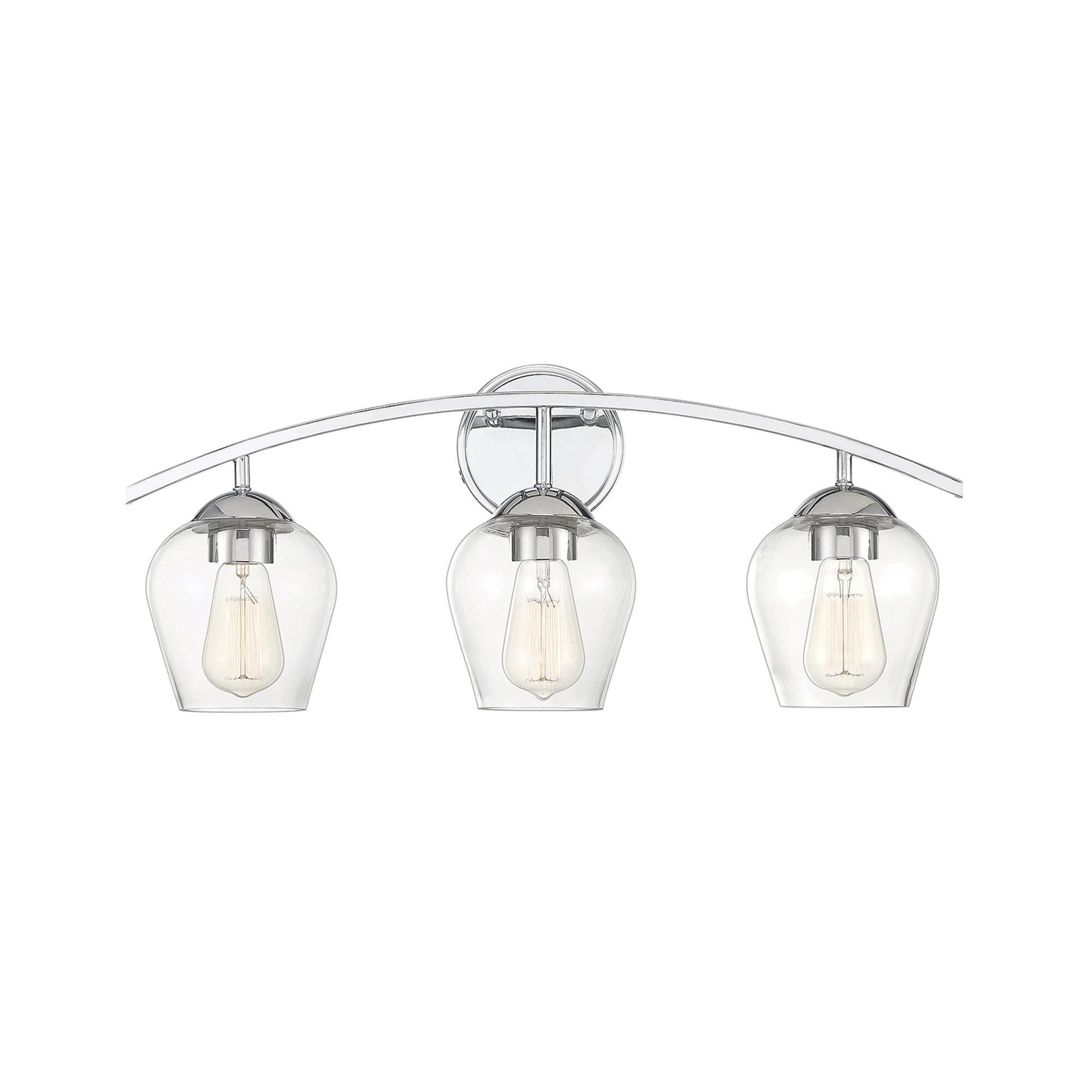 Shown in Chrome finish and Clear glass