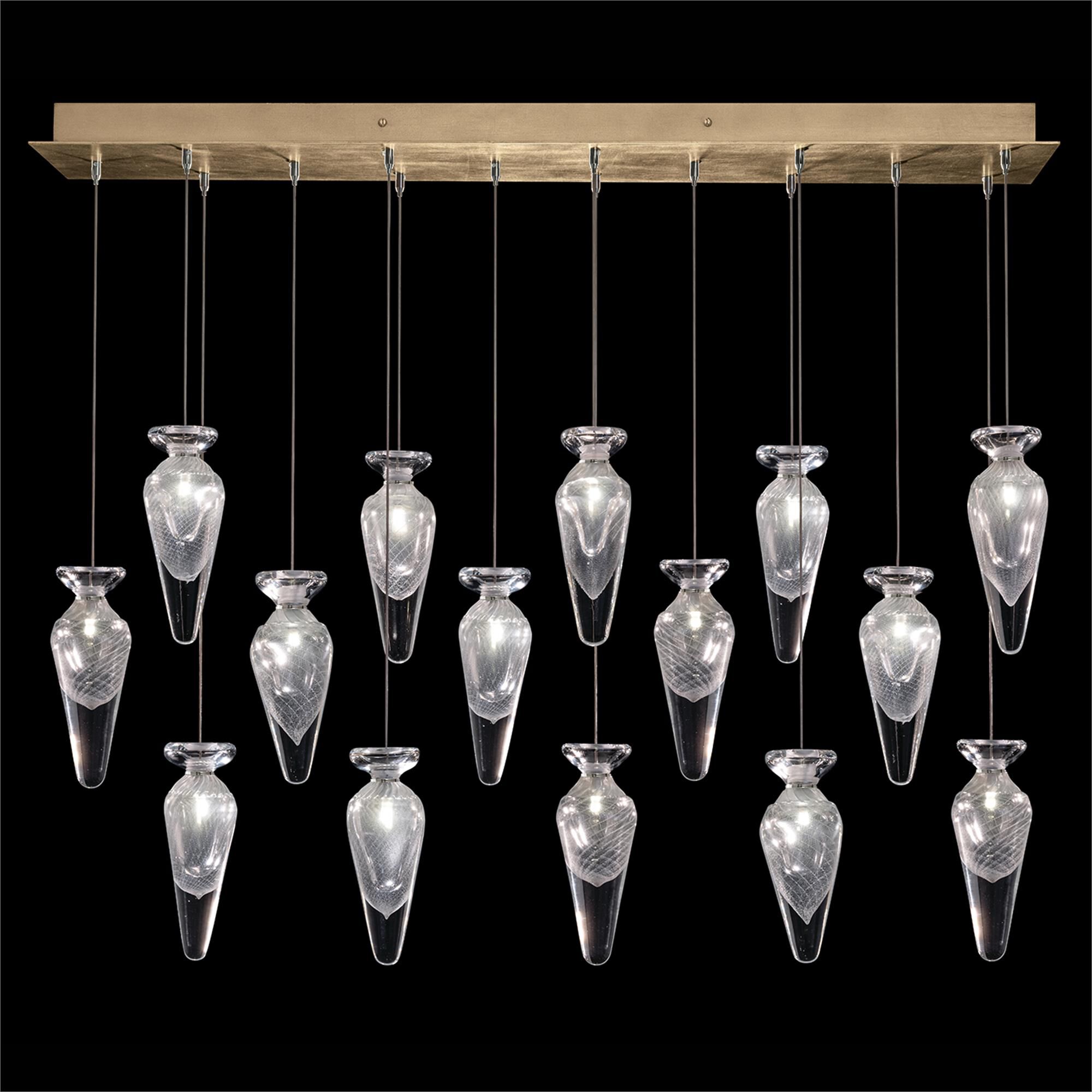 Shown in Gold finish and Clear Tear glass