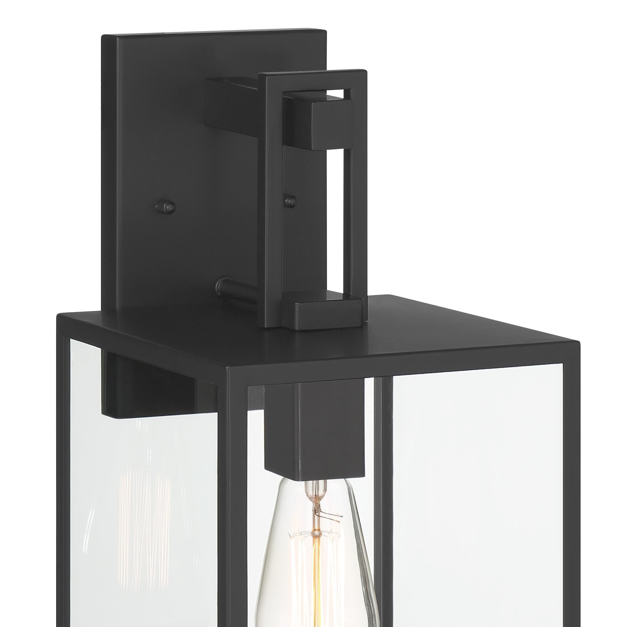 Shown in Matte Black finish and Clear glass