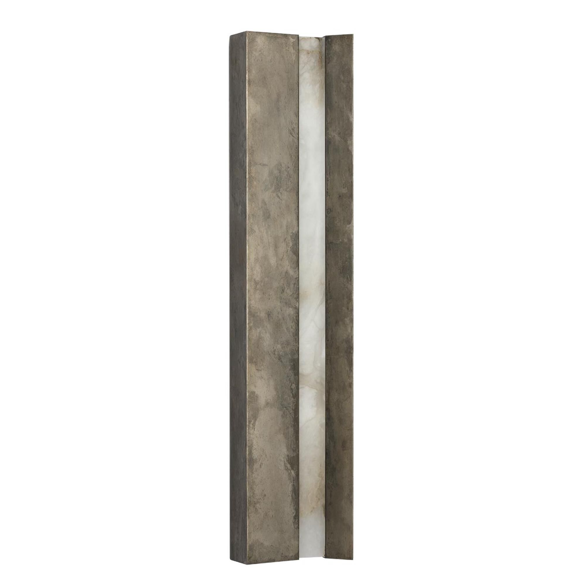 Shown in Mottled Pewter finish and Alabaster shade