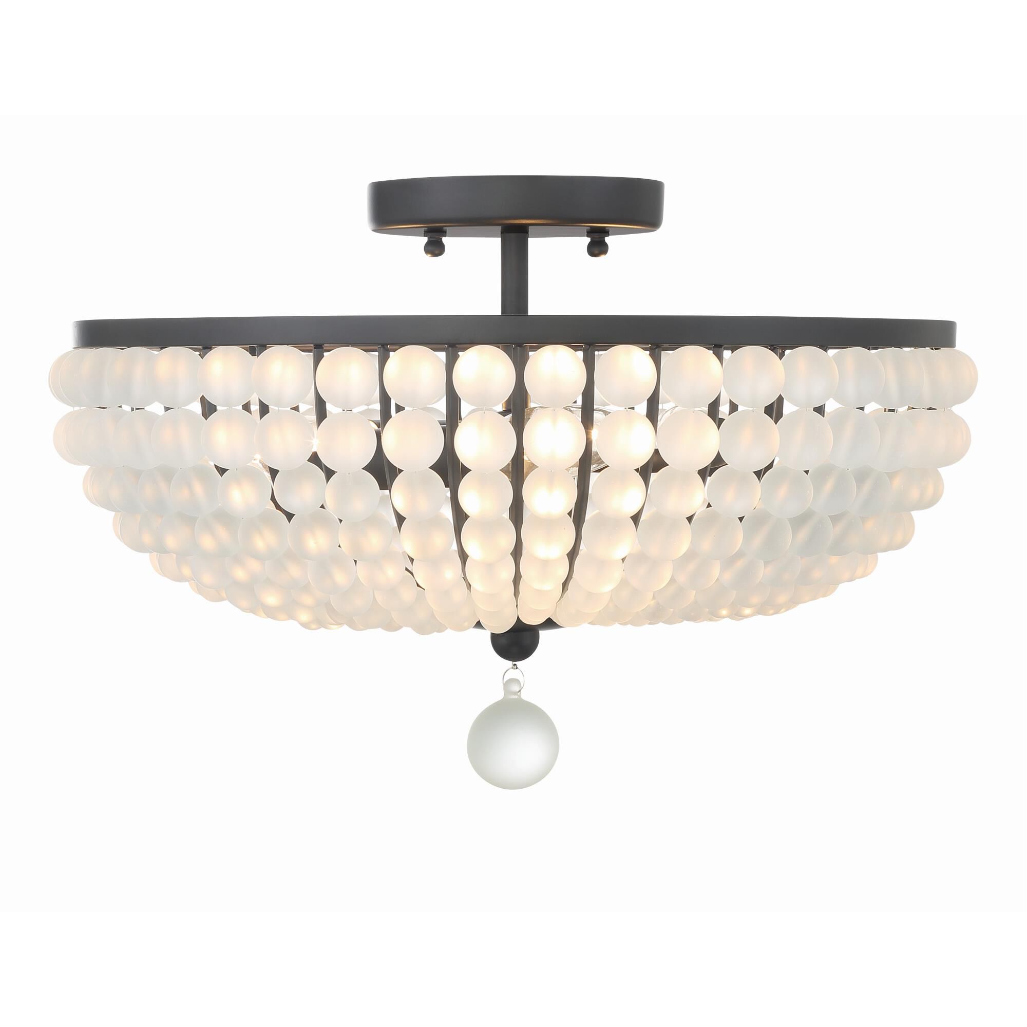 Bella 15 Inch 3 Light Semi Flush Mount by Crystorama