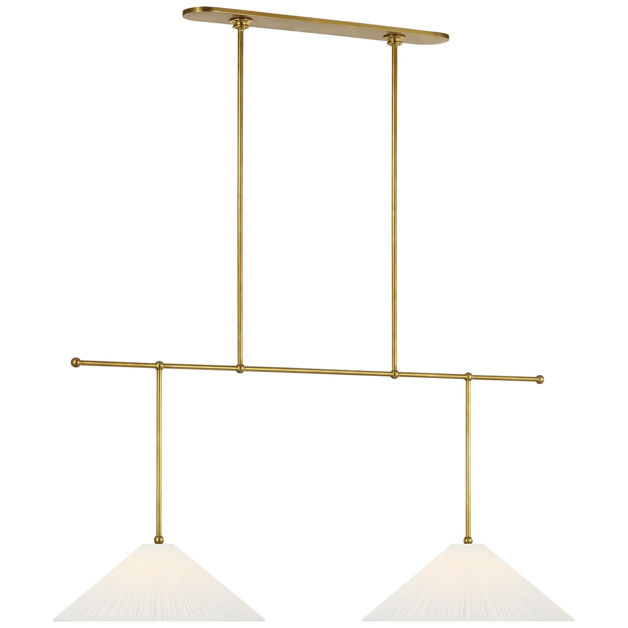 Shown in Hand-Rubbed Antique Brass finish and Silk Pleated shade