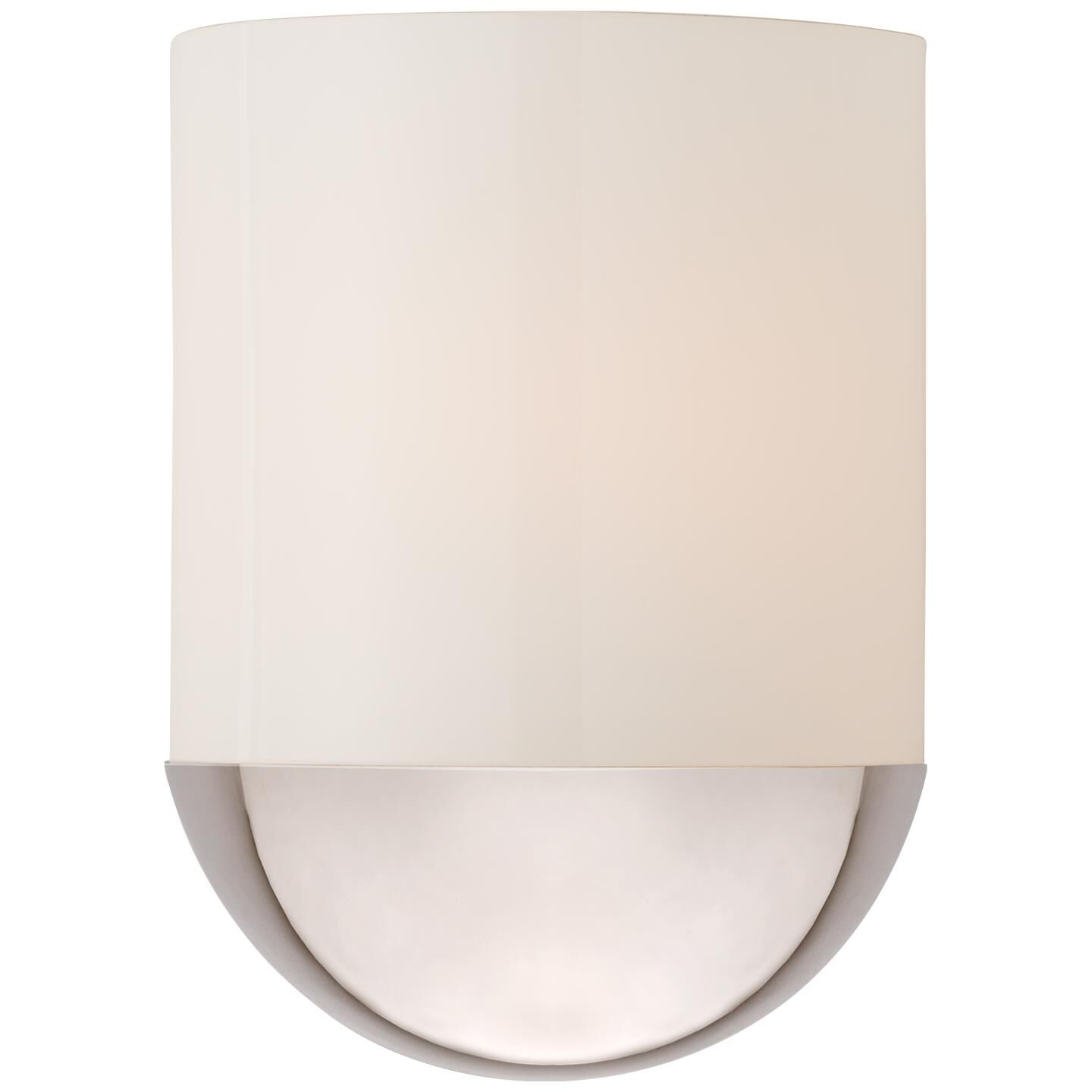 Shown in Polished Nickel finish and White glass and White Glass shade