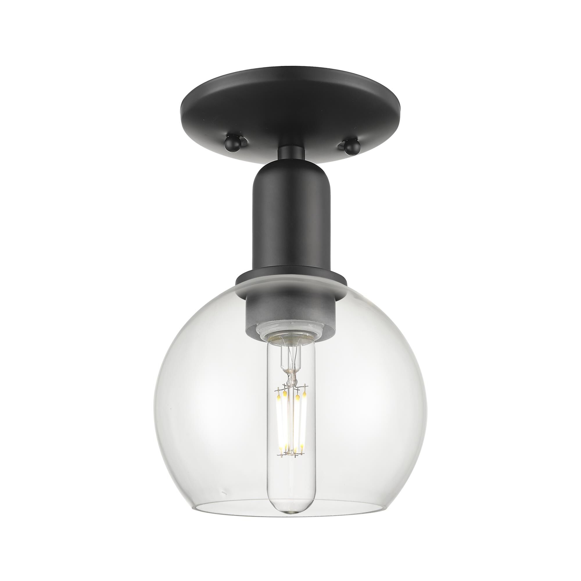 Shown in Matte Black finish and Clear glass