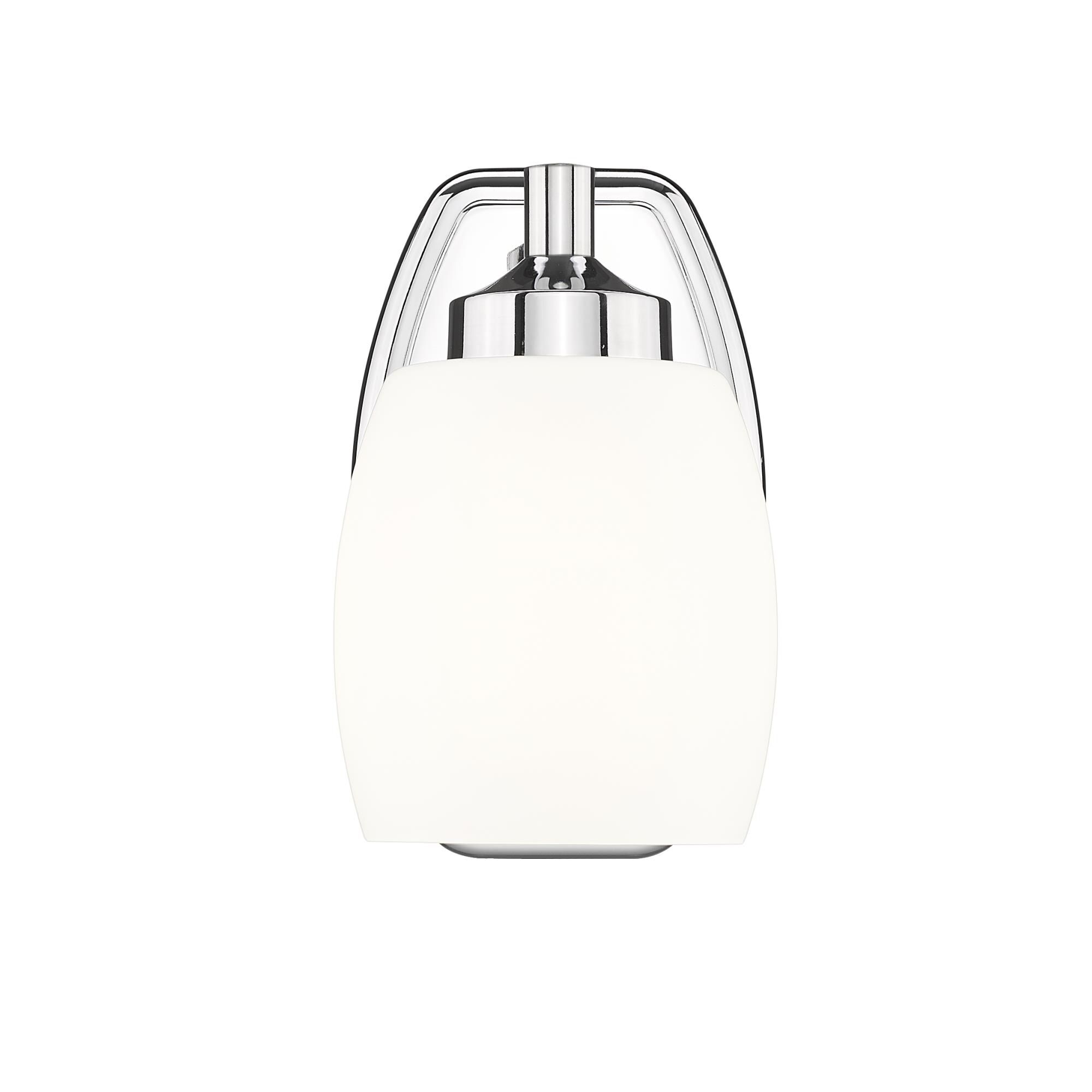 Shown in Chrome finish and Matte Opal glass and Matte Opal shade