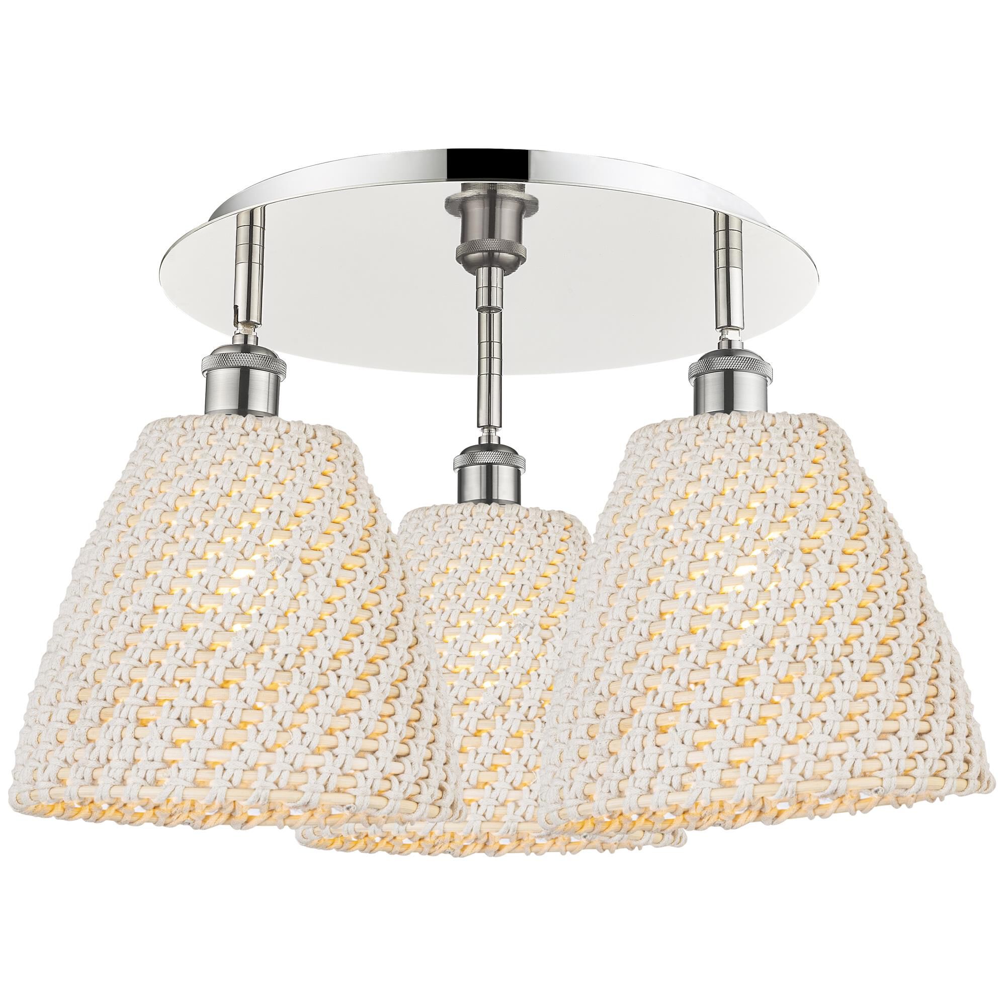 Shown in Polished Nickel finish and Natural shade
