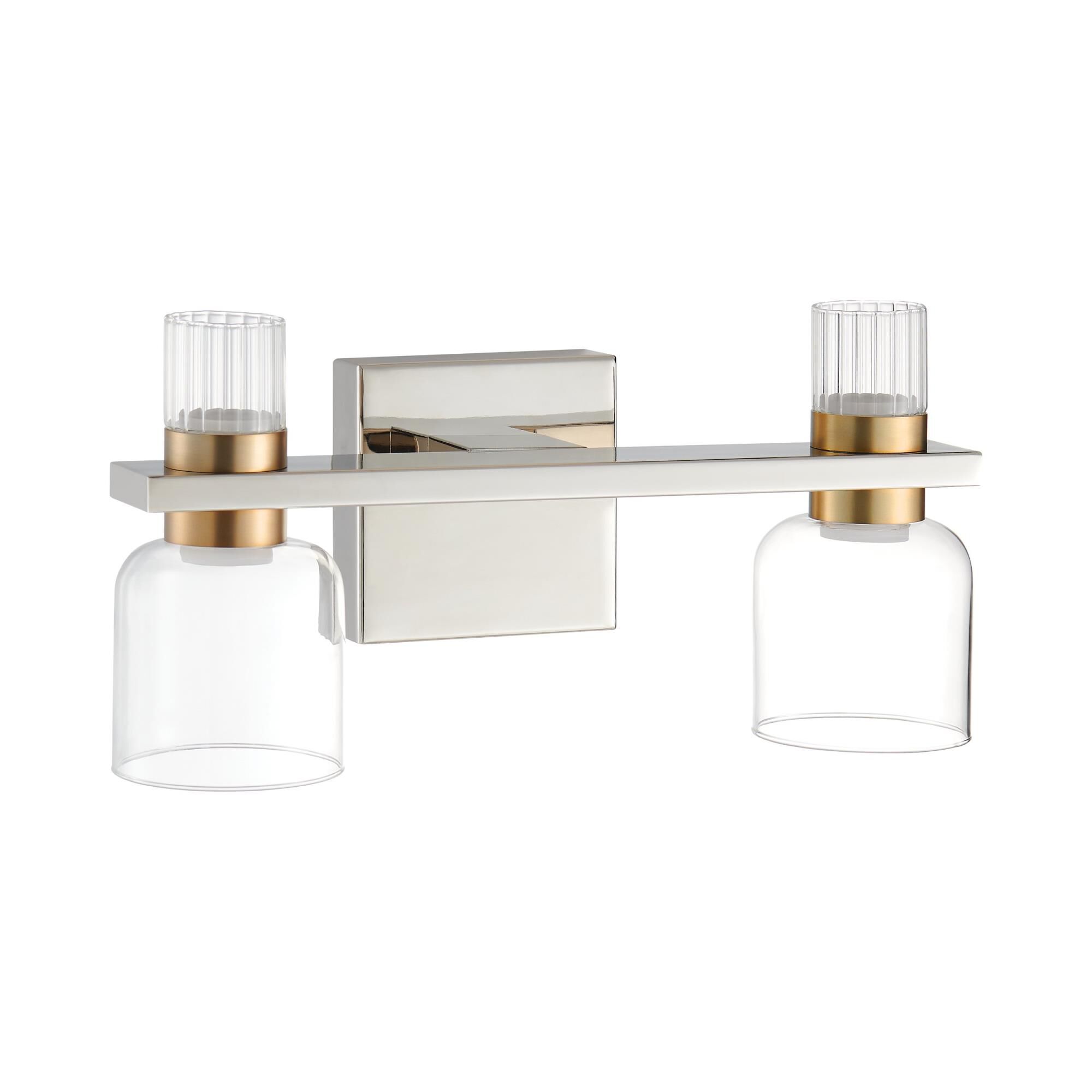Shown in Polished Nickel finish and Clear, Clear Ribbed glass