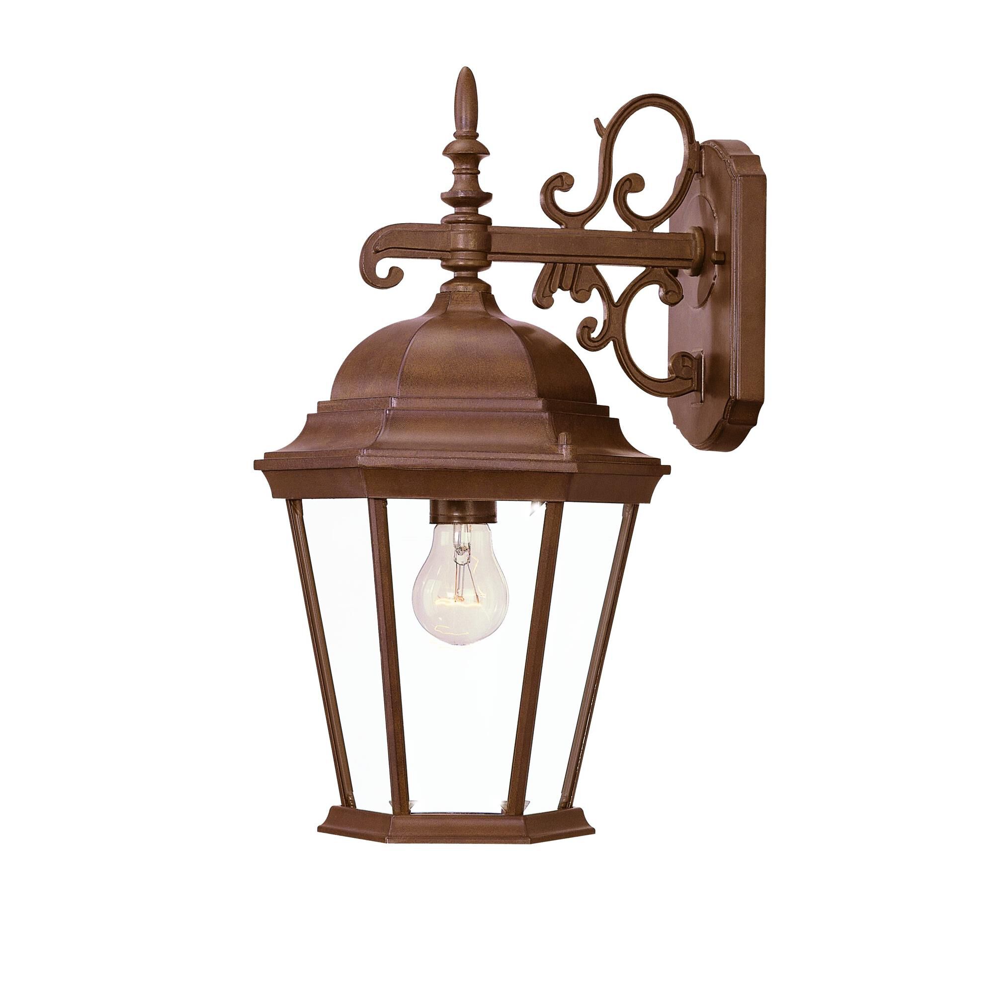 Shown in Burled Walnut finish and Clear glass and Clear Beveled Glass Panes shade