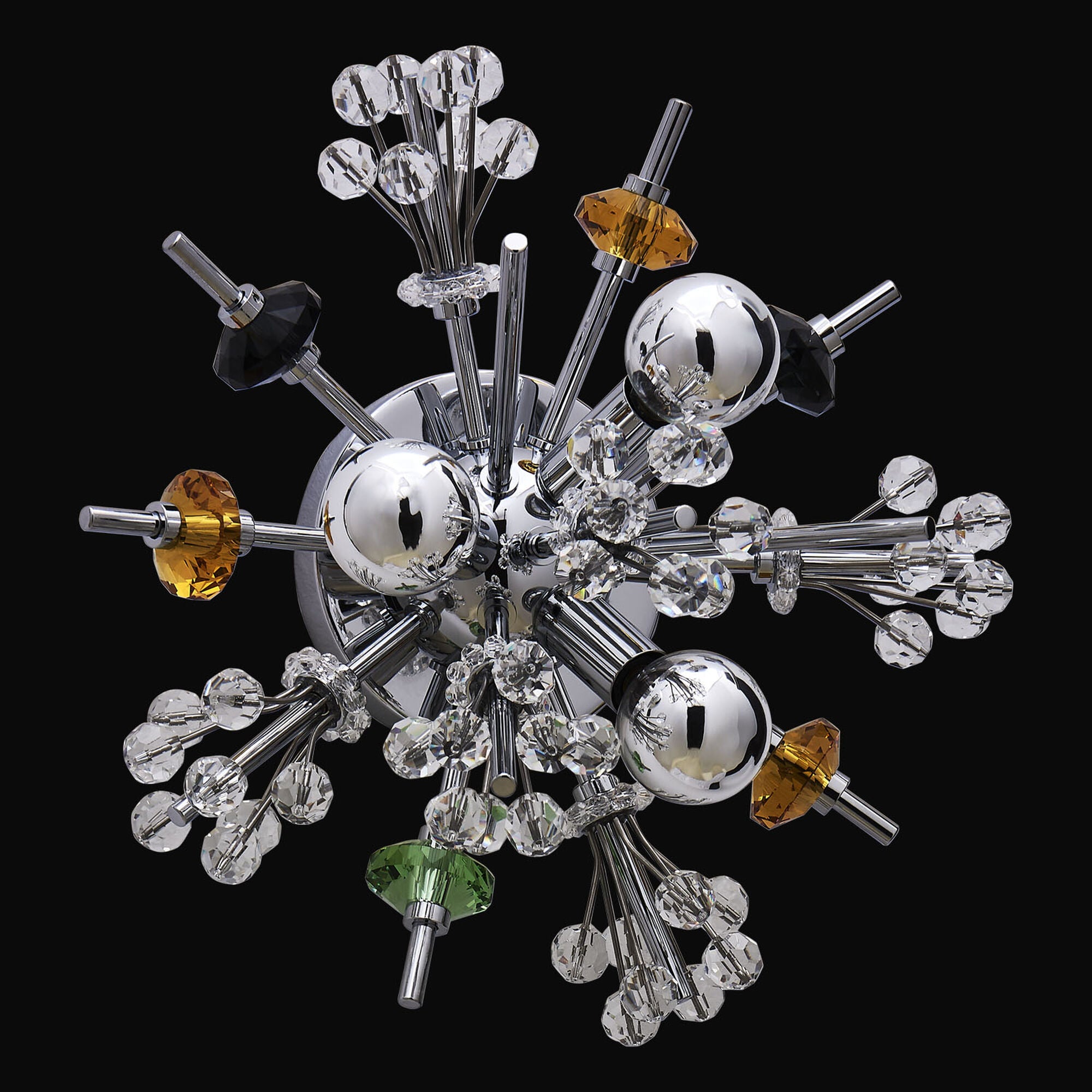 Shown in Polished Chrome finish and Constellation Colorata crystal and 0.0 glass and 0.0 shade