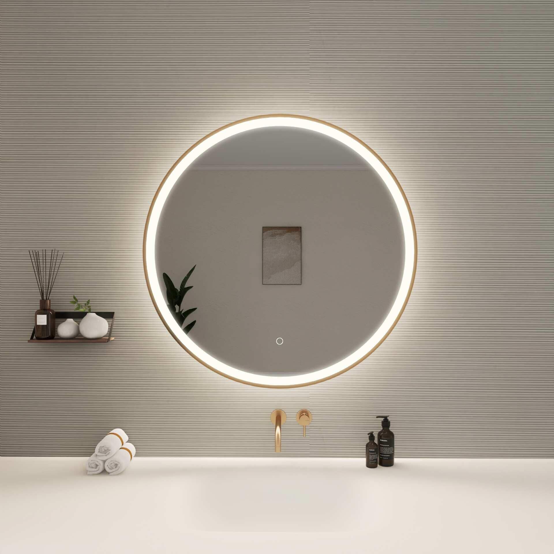 Harmoni 32 Inch Round LED Lighted Mirror by Elegant Decor